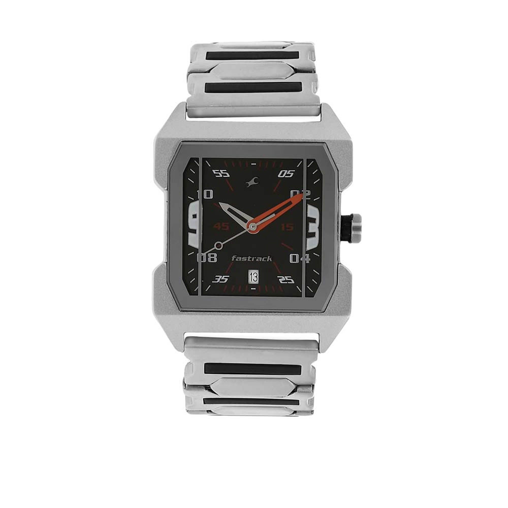 Fastrack Quartz Analog Black Dial Stainless Steel Strap Watch for