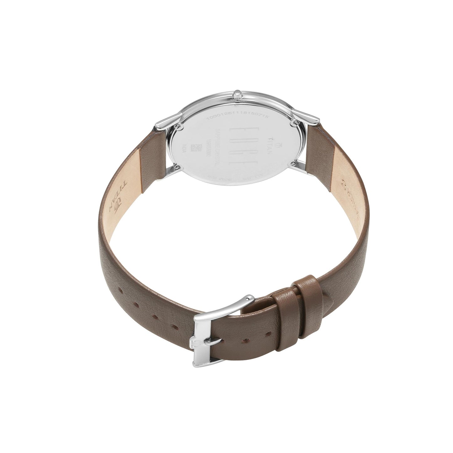 Titan Edge SilverDial Analog Stainless Steel Leather Strap Watch for Men