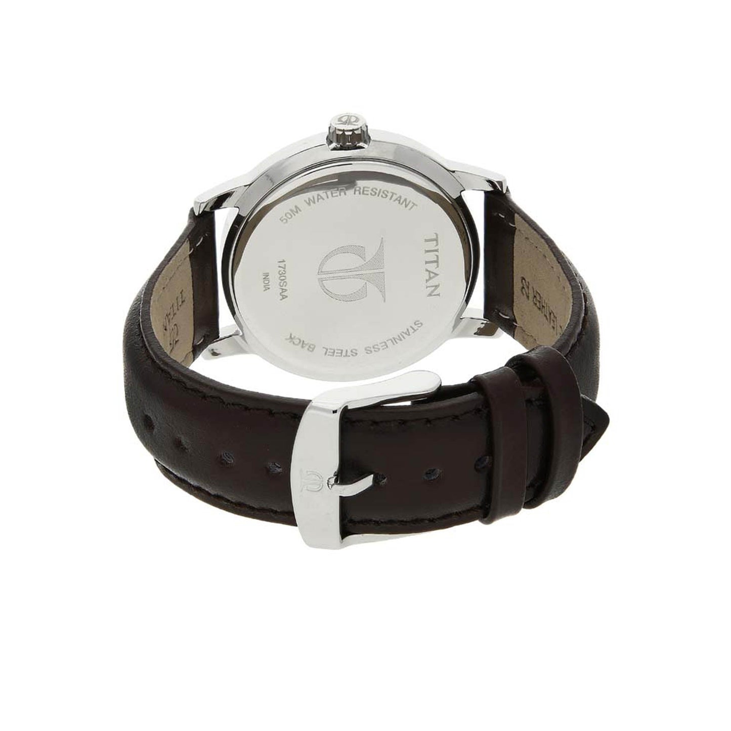 Titan Quartz Analog Brown Dial Leather Strap Watch for Men