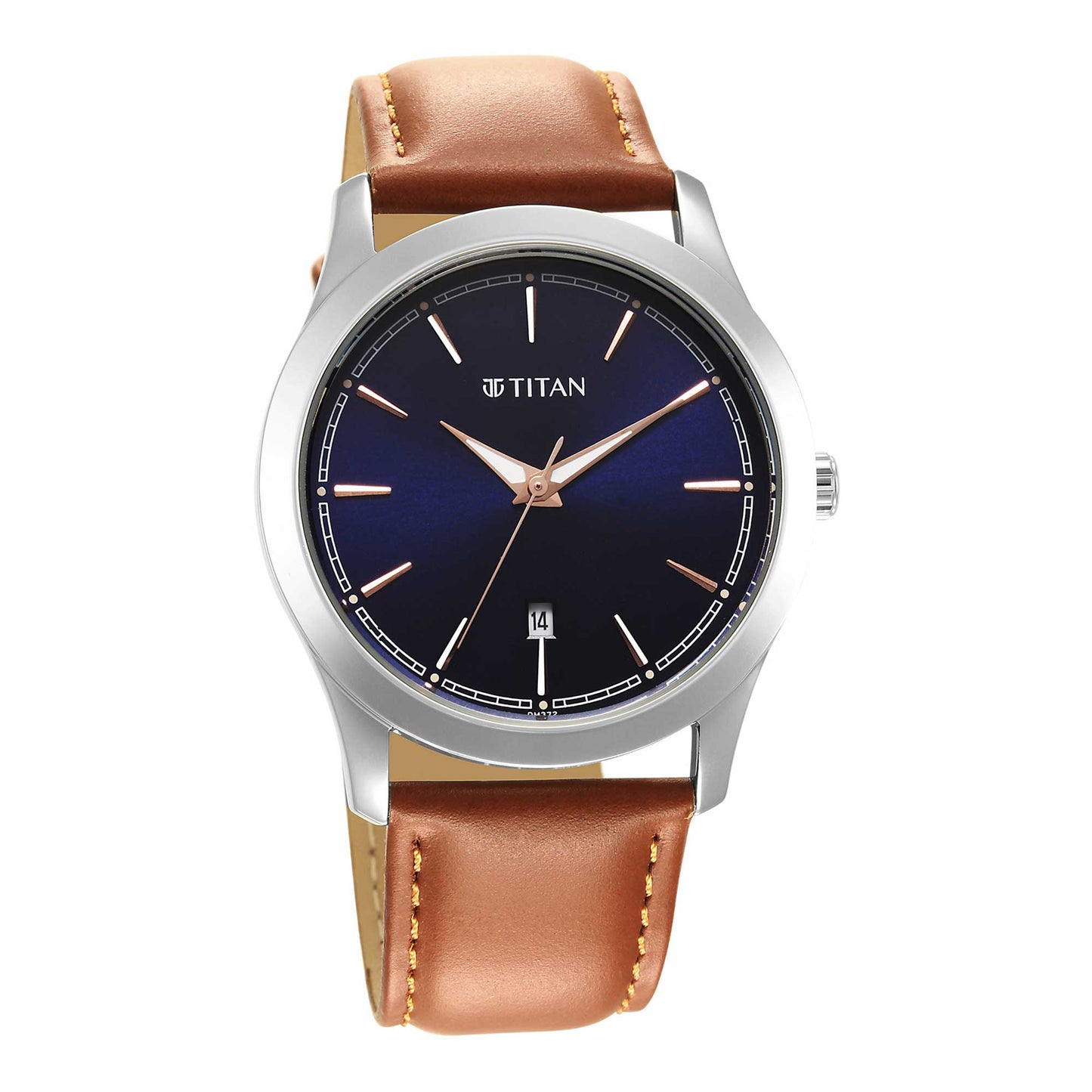 Titan Urban Analog Blue Dial Leather Strap Watch for Men