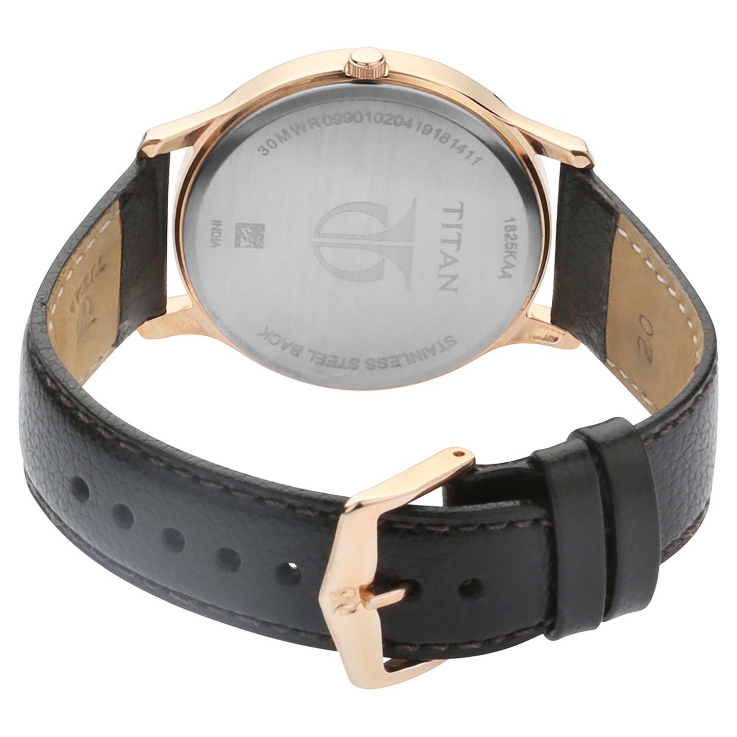 Titan Analog with Date Silver Dial Quartz Leather Strap watch for Men