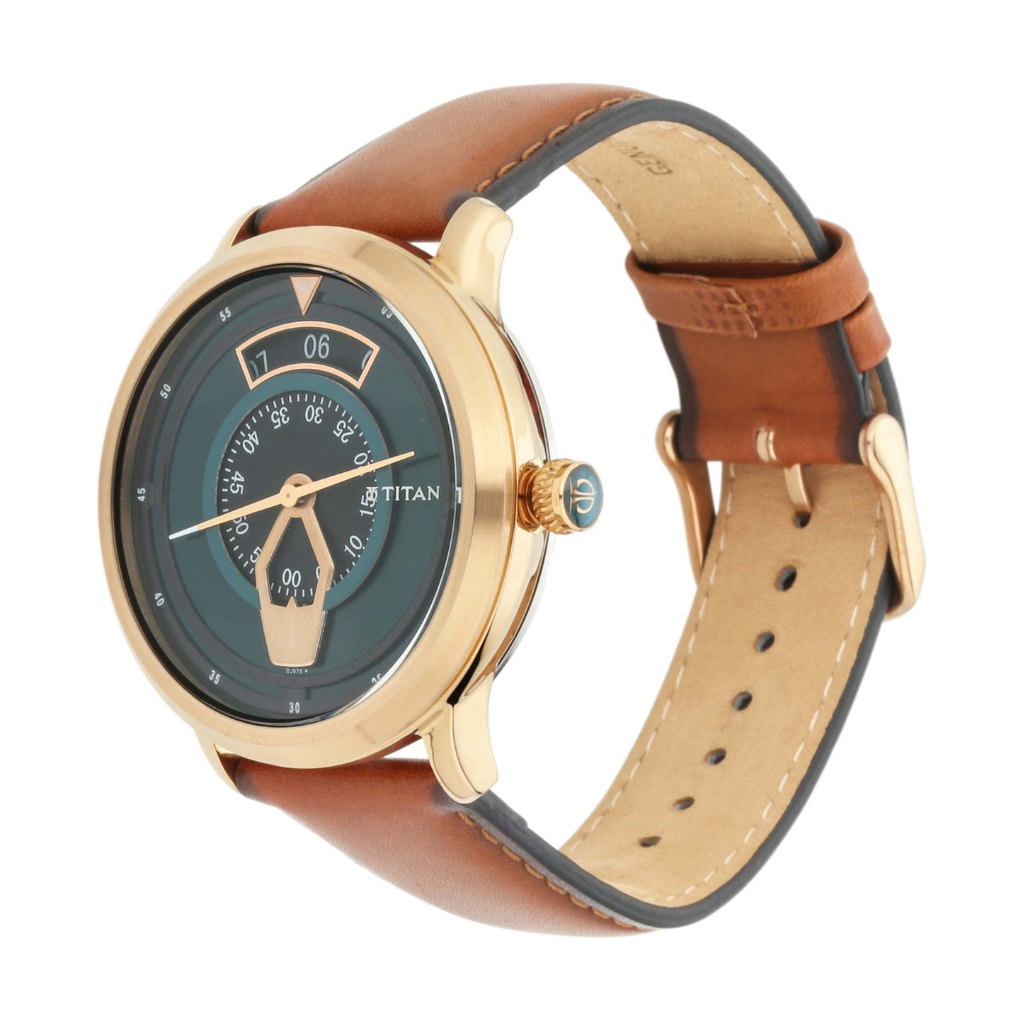 Titan Maritime Green Dial Analog Leather Strap watch for Men