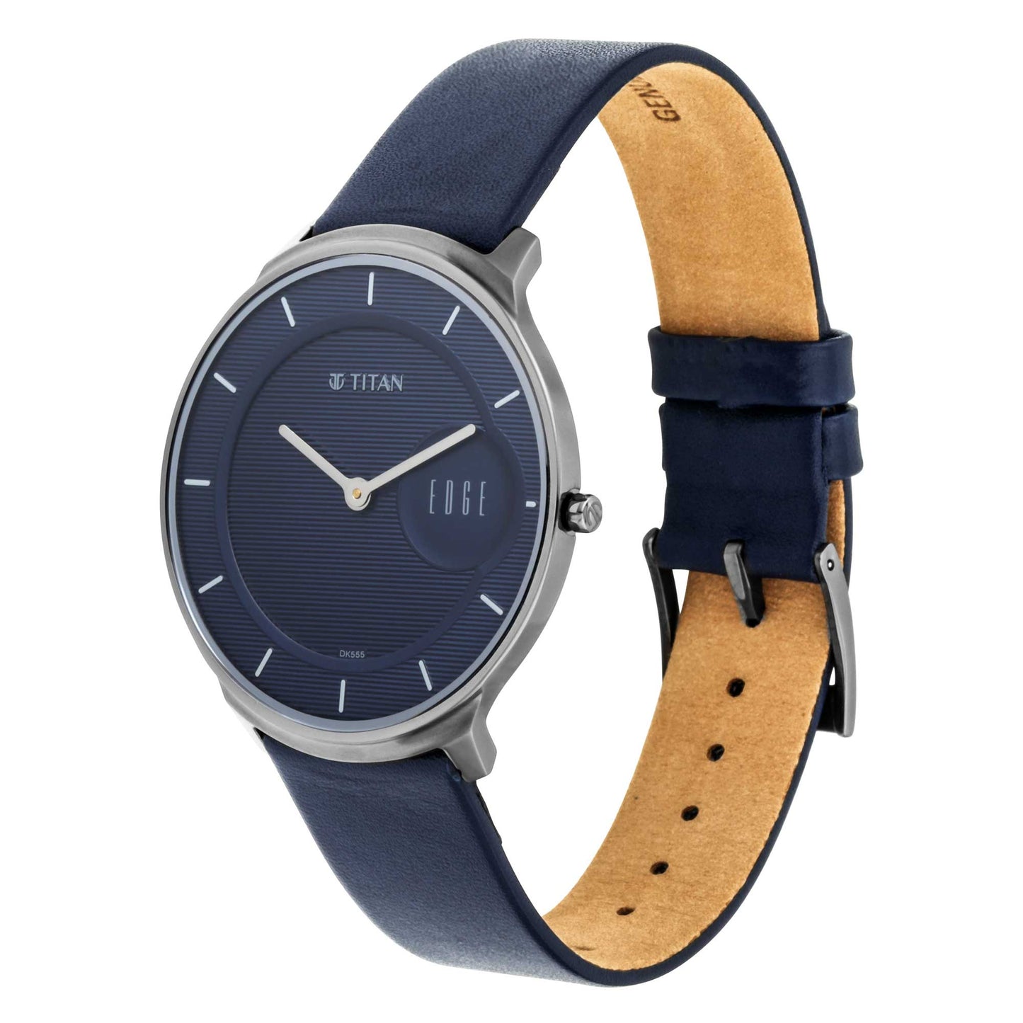 Titan Quartz Analog Blue Dial Leather Strap Watch for Men