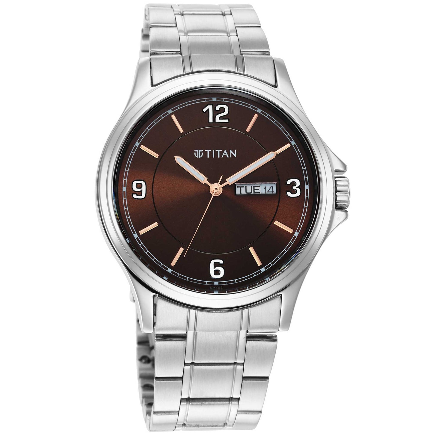Titan Trendsetters Dark Brown Dial Analog Stainless Steel Strap watch for Men