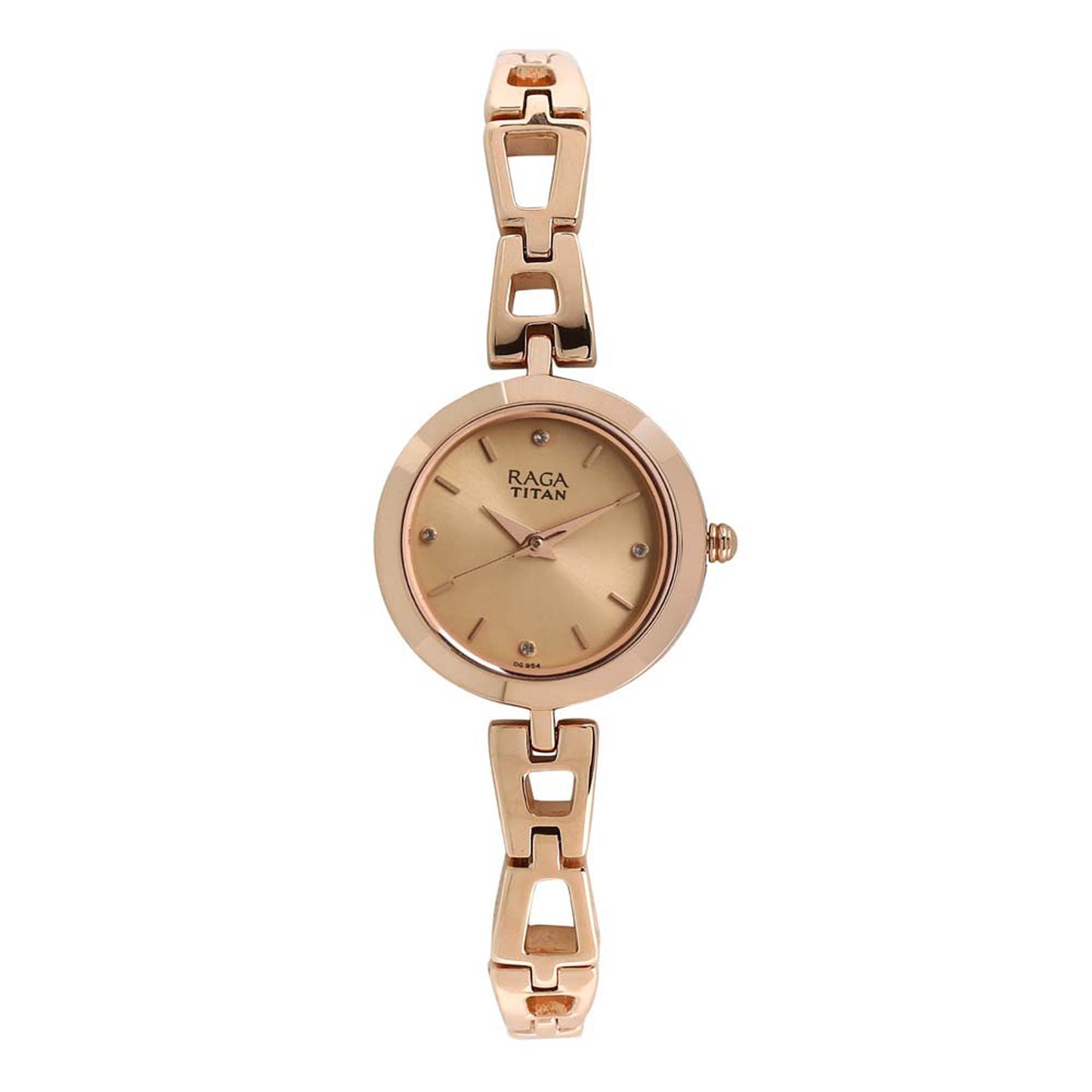 Titan Raga Beige Dial Women Watch With Metal Strap