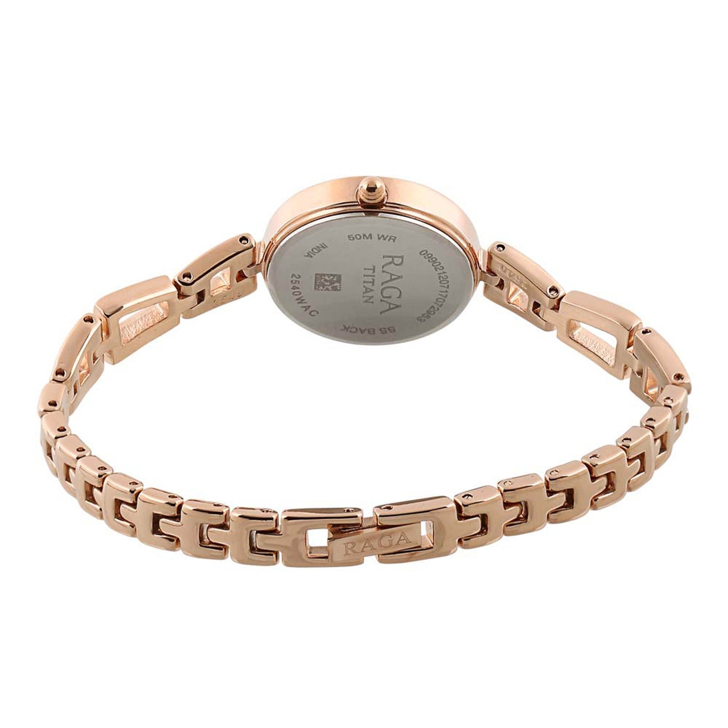 Titan Raga Beige Dial Women Watch With Metal Strap