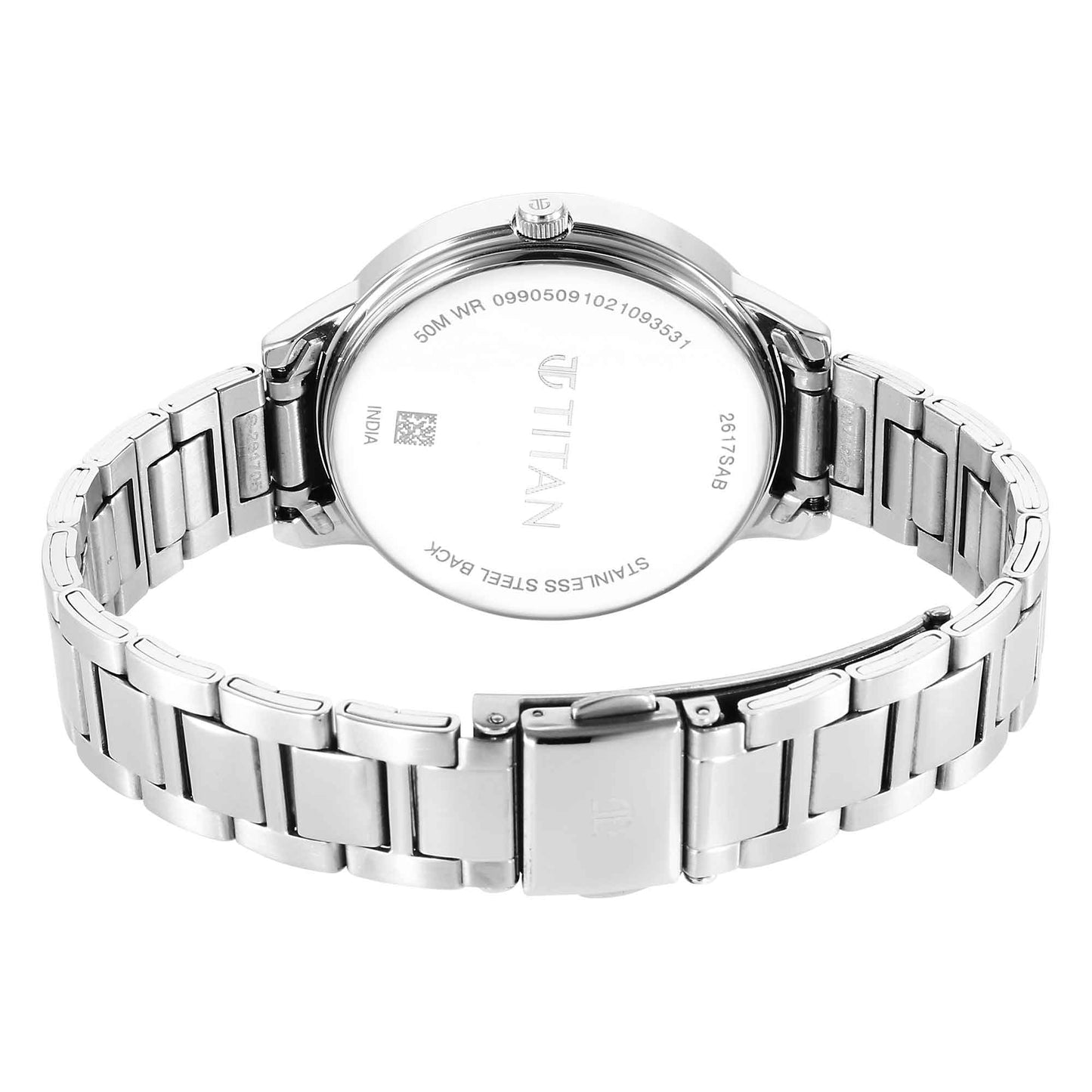 Titan Urban Silver White Dial Women Watch With Metal Strap