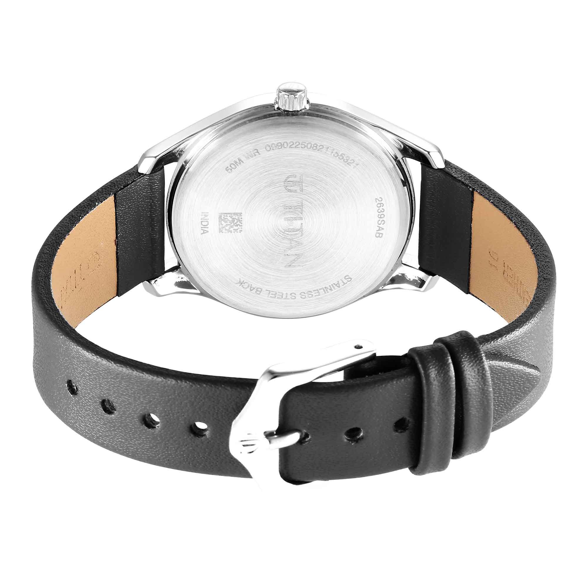 Titan Urban Anthracite Dial Analog Leather Strap watch for Women