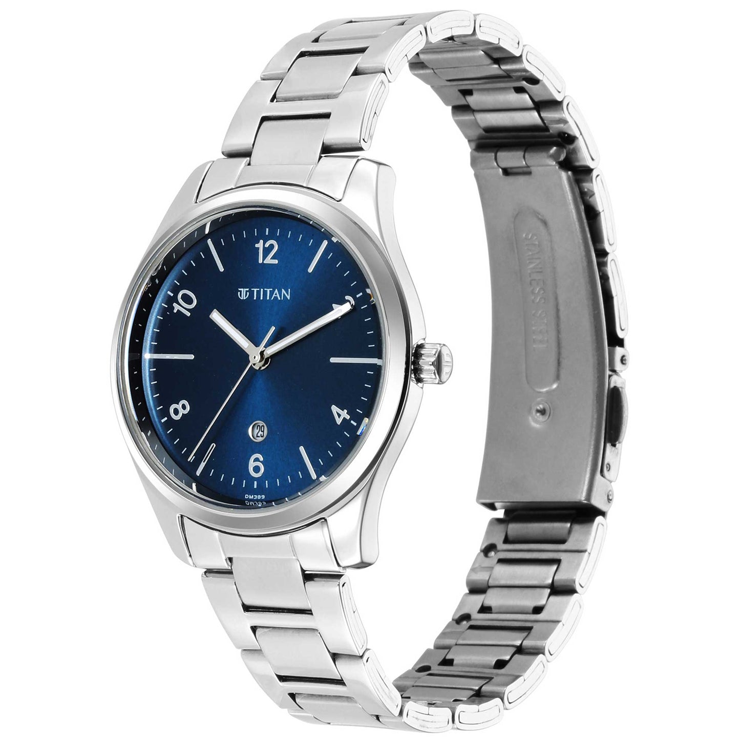 Titan Trendsetters Blue Dial Analog Stainless Steel Strap Watch for Women