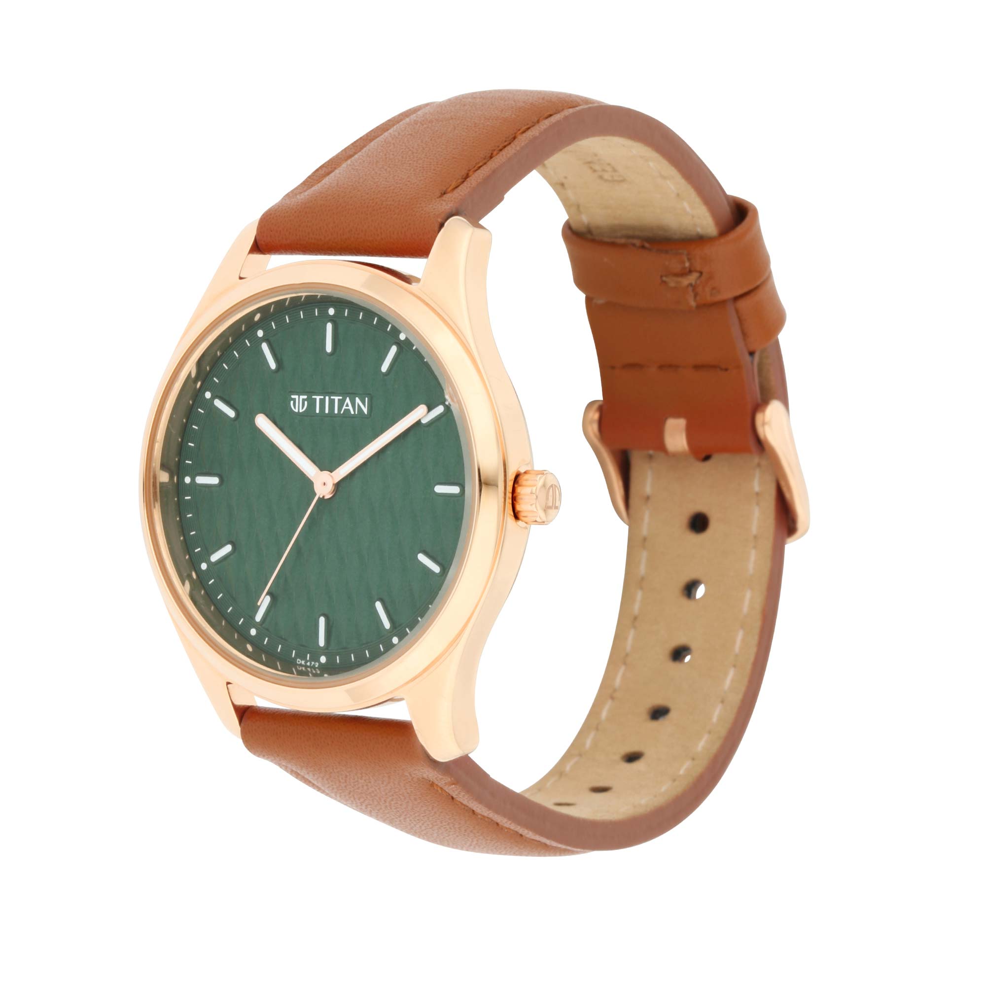 Titan Workwear Green Dial Analog Leather Strap Watch for Women