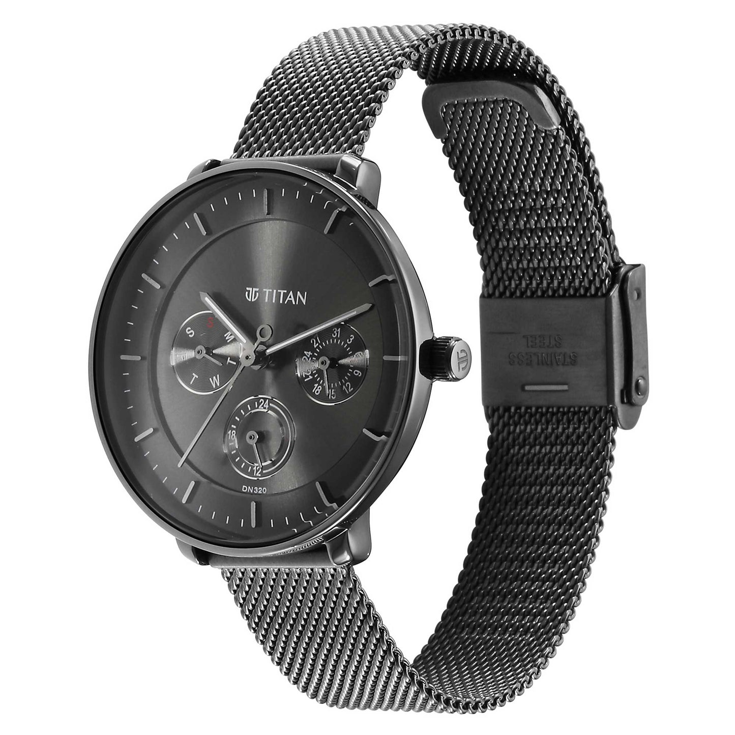 Titan Noir Anthracite Analog Stainless Steel Strap watch for Women