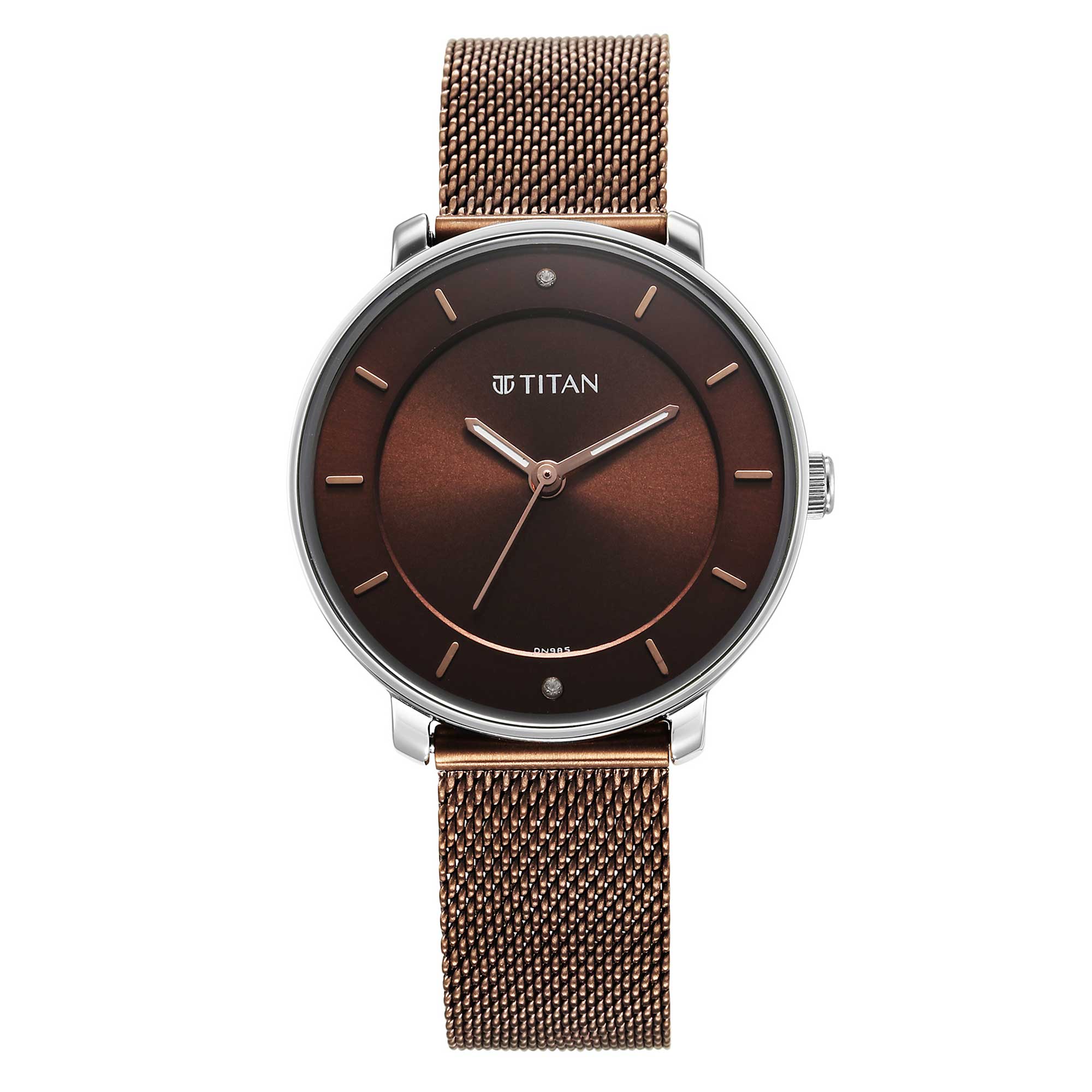 Titan Noir Brown Dial Analog Metal Strap Watch for Women – Titan World