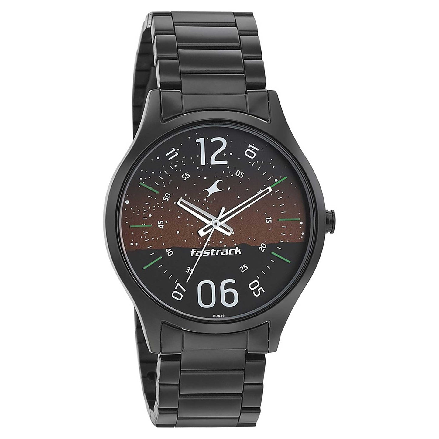 Fastrack Space Rover Quartz Analog Brown Dial Stainless Steel Strap Watch for Guys