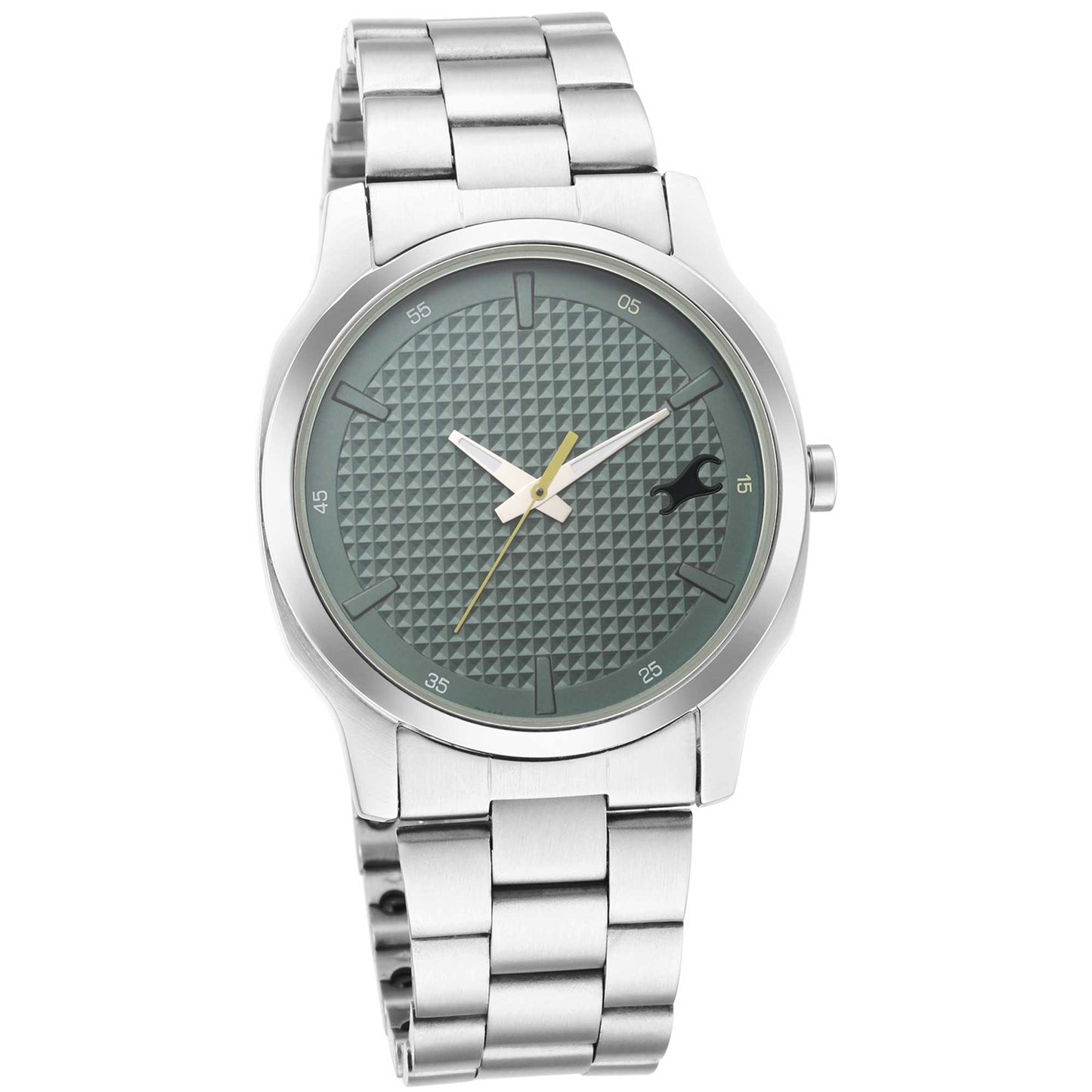 Fastrack Stunners Quartz Analog Green Dial Metal Strap Watch for Guys