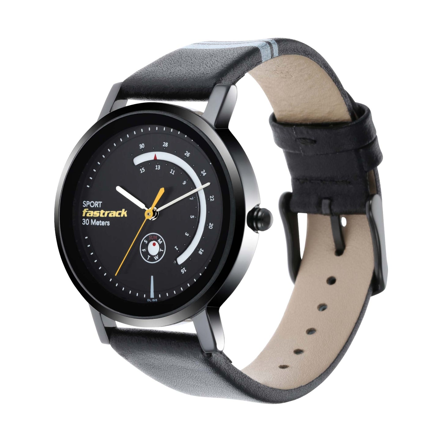 Fastrack Wear Your Look Quartz Analog with Day and Date Black Dial Leather Strap Watch for Girls