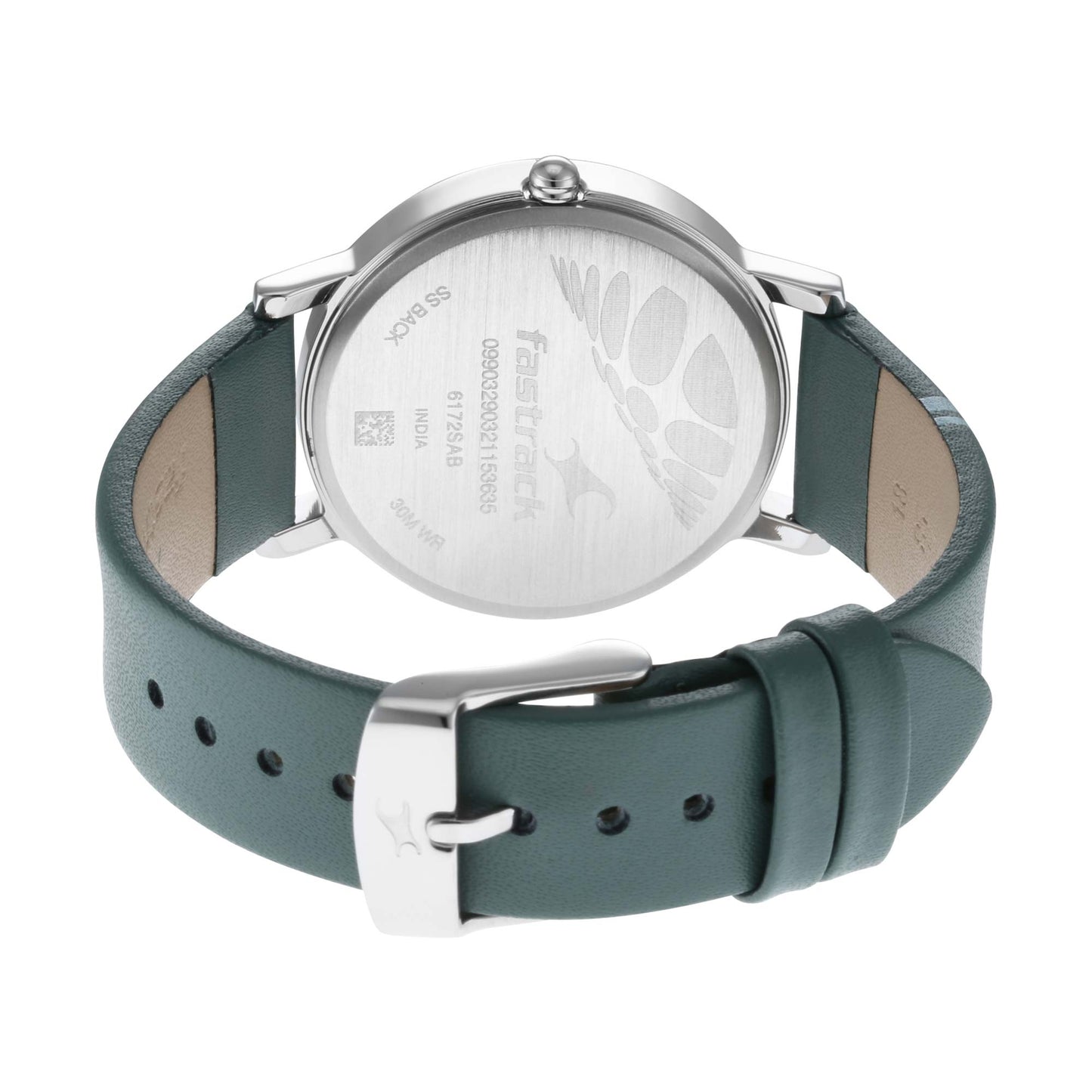 Fastrack Wear Your Look Quartz Analog with Day and Date Grey Dial Leather Strap Watch for Girls