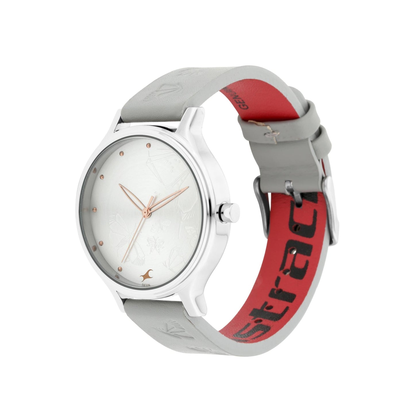 Fastrack I Love Me Quartz Analog Silver Dial Leather Strap Watch for Girls