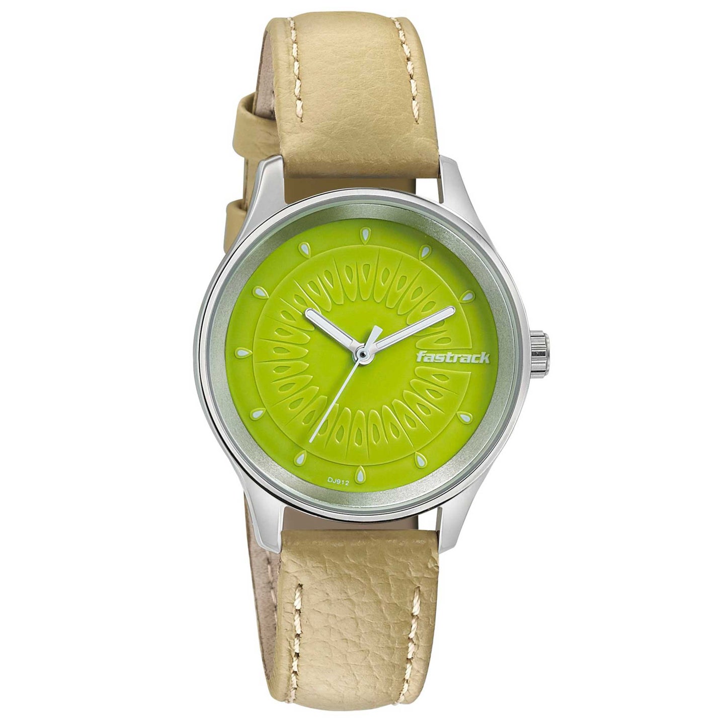 Fastrack Quartz Analog Green Dial Leather Strap Watch for Girls