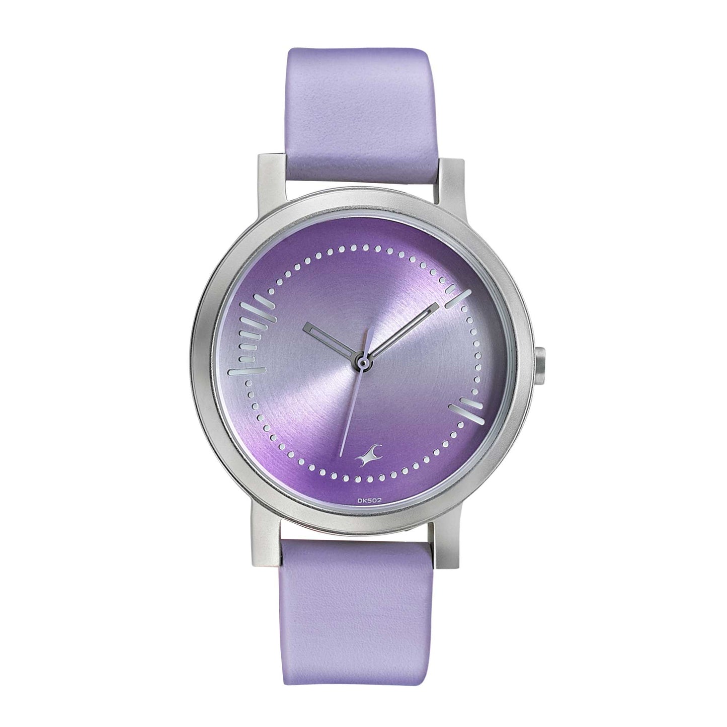 Fastrack Sunburn Quartz Analog Purple Dial Leather Strap Watch for Girls