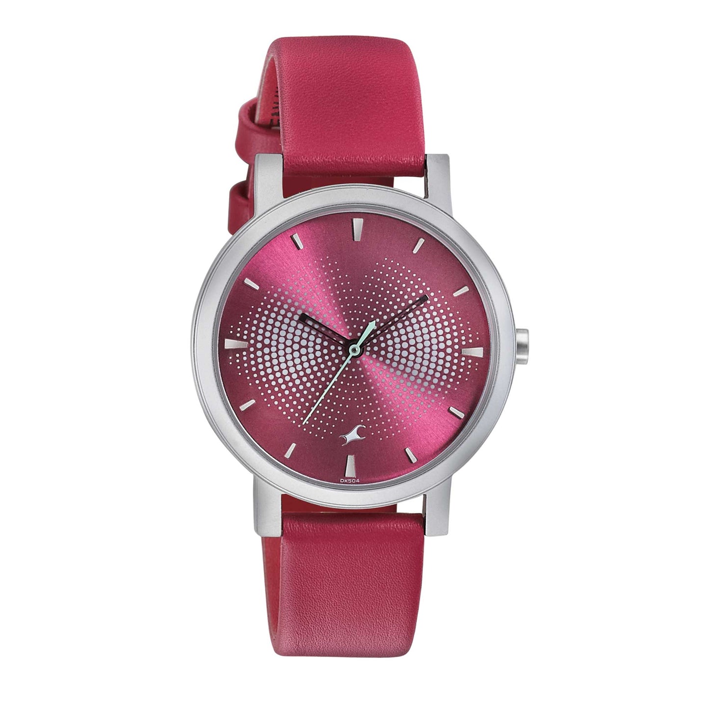 Fastrack Sunburn Quartz Analog Pink Dial Leather Strap Watch for Girls