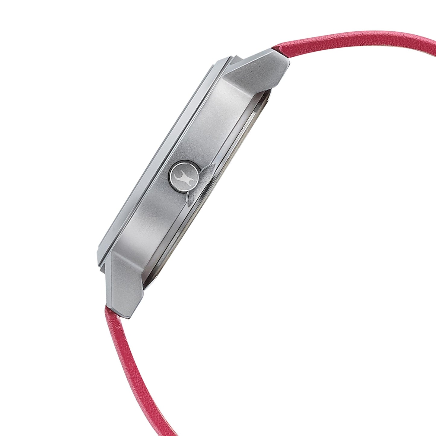 Fastrack Sunburn Quartz Analog Pink Dial Leather Strap Watch for Girls