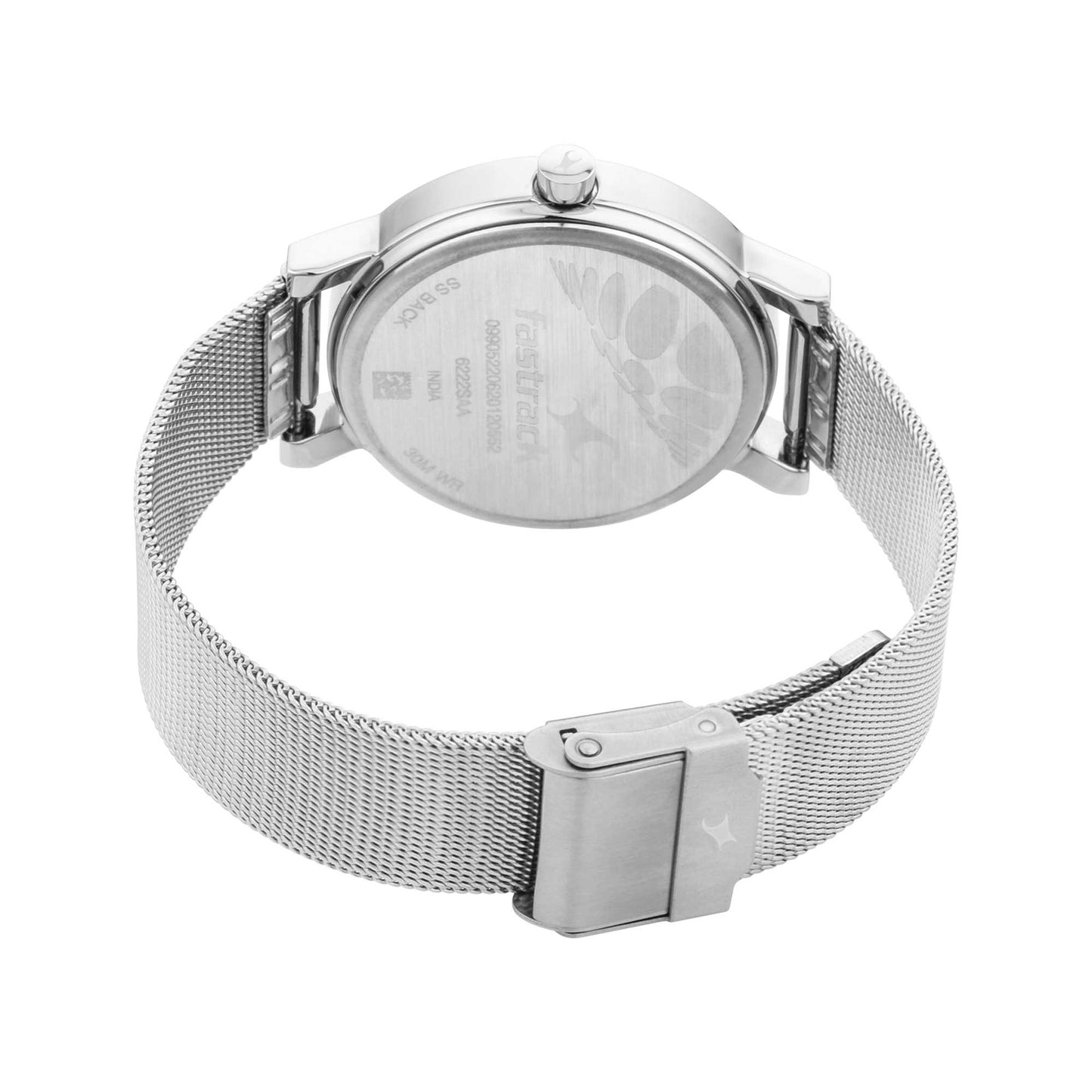 Fastrack Fastrack Animal Print Quartz Analog with Date Bicolour Dial Stainless Steel Strap Watch for Girls