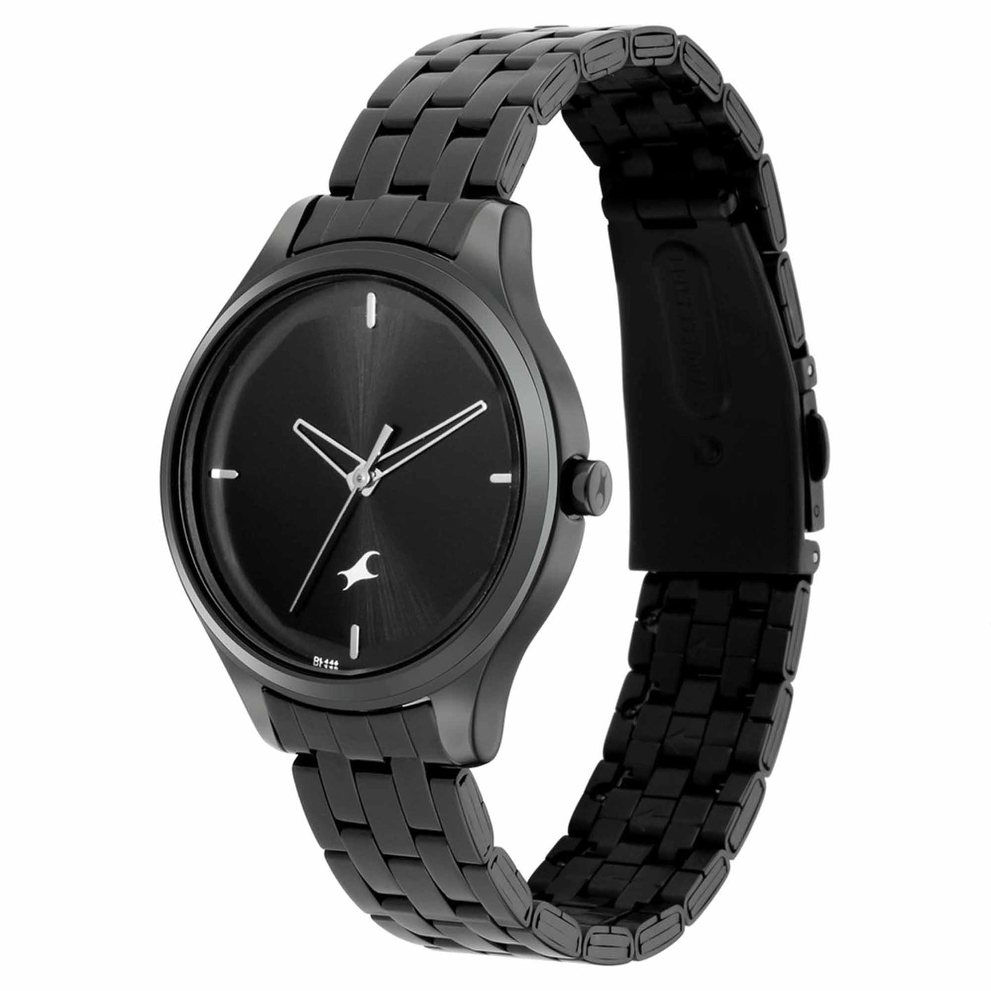 Fastrack Stunners Quartz Analog Black Dial Metal Strap Watch for Girls