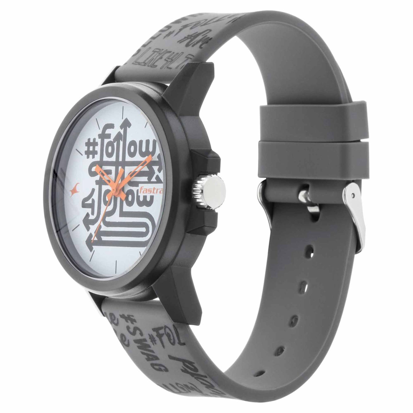 Fastrack Hashtag Quartz Analog Multicoloured Dial Silicone Strap Unisex Watch
