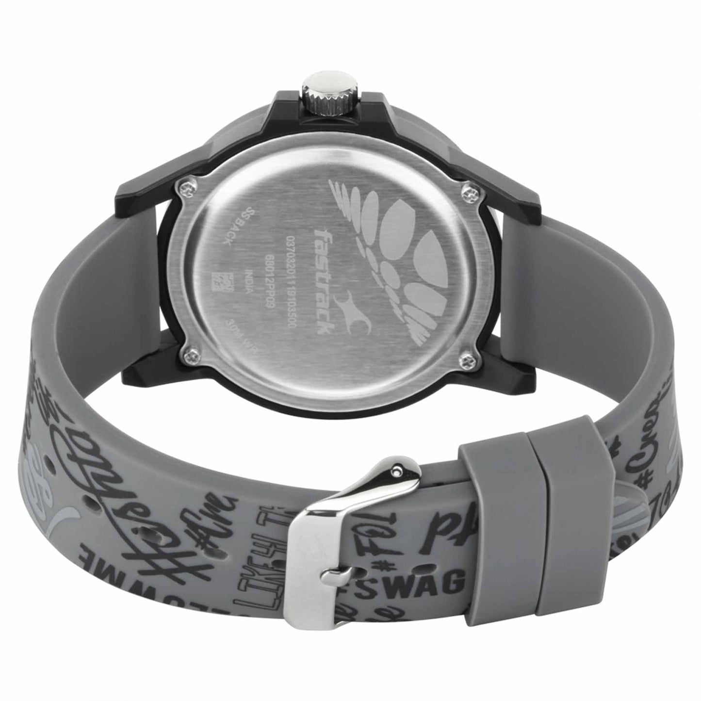 Fastrack Hashtag Quartz Analog Multicoloured Dial Silicone Strap Unisex Watch