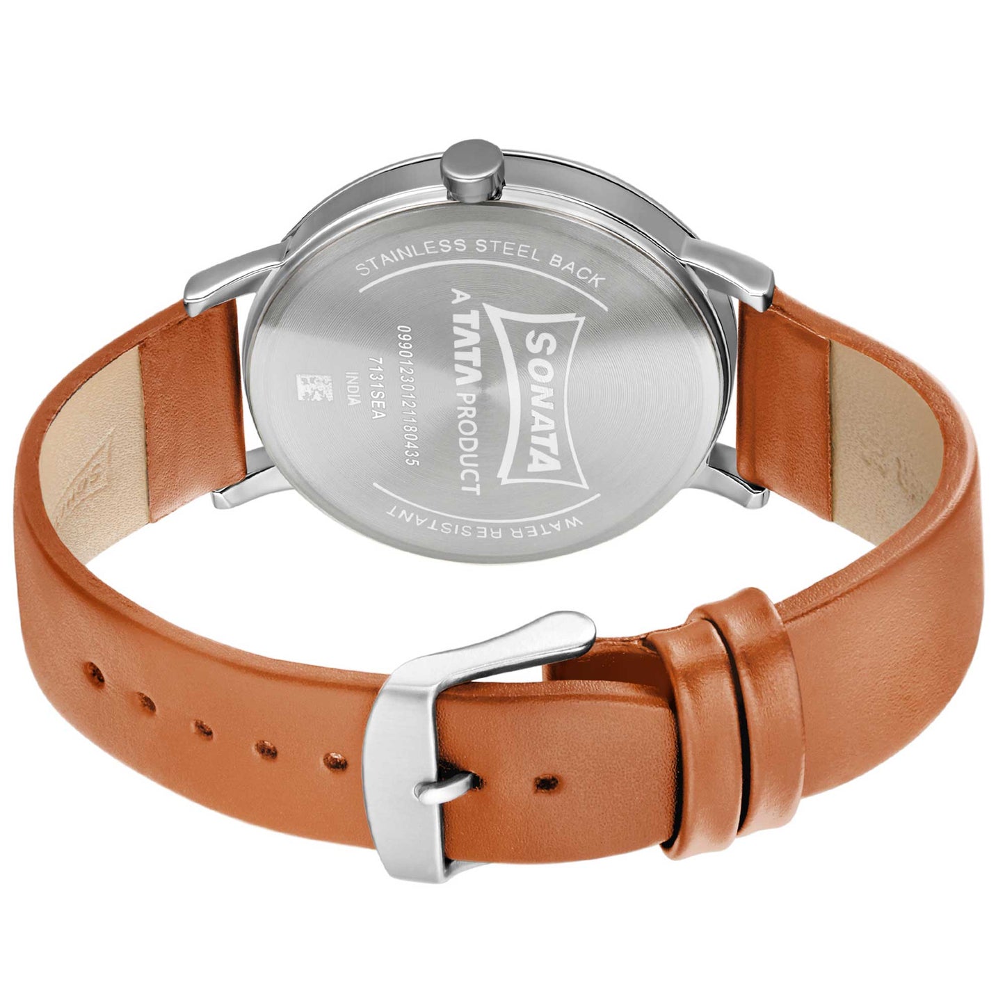 Sonata Quartz Analog with Date Leather Strap Watch for Men