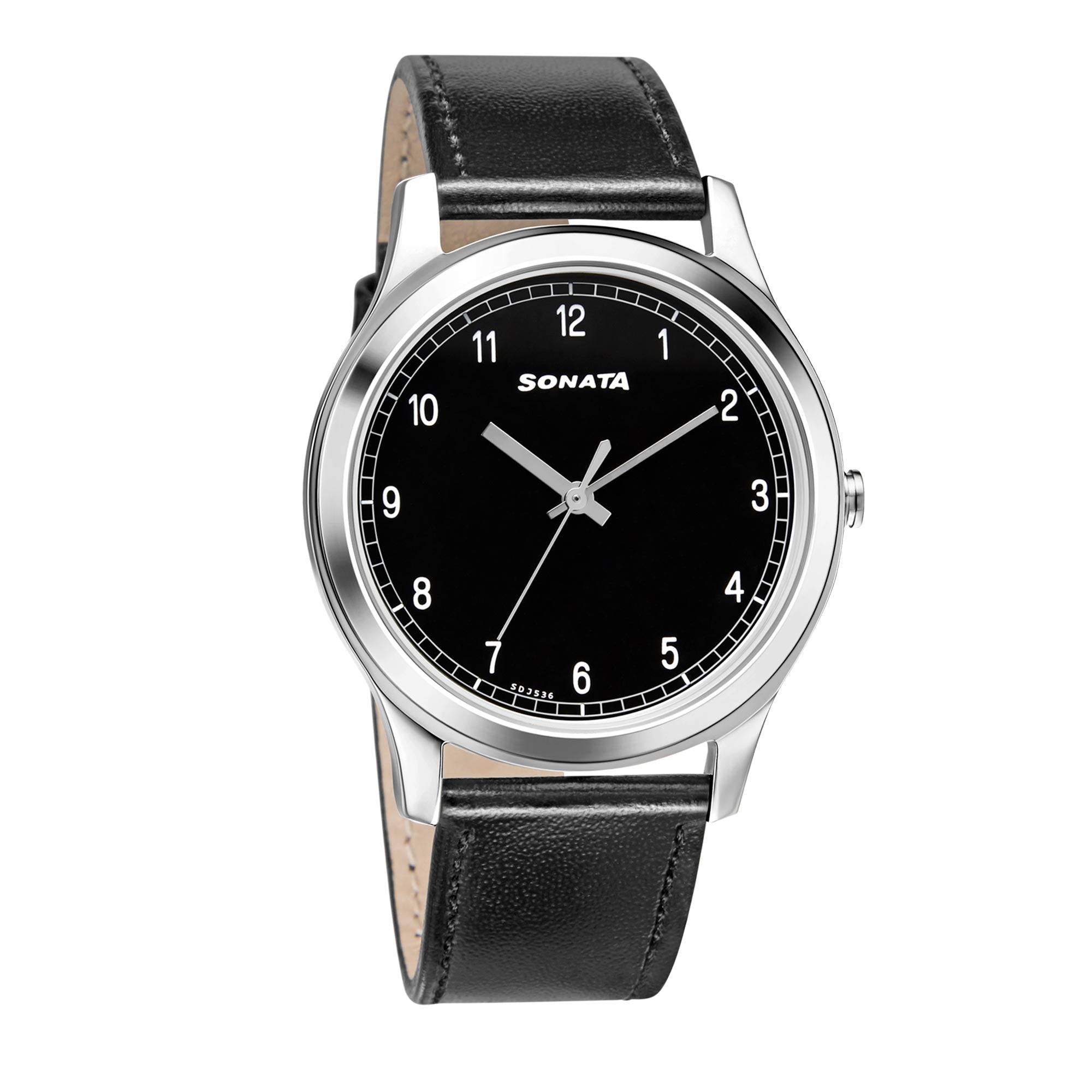 Leather Strap Watch Sonata Black Watch Price Sonata Quartz Analog