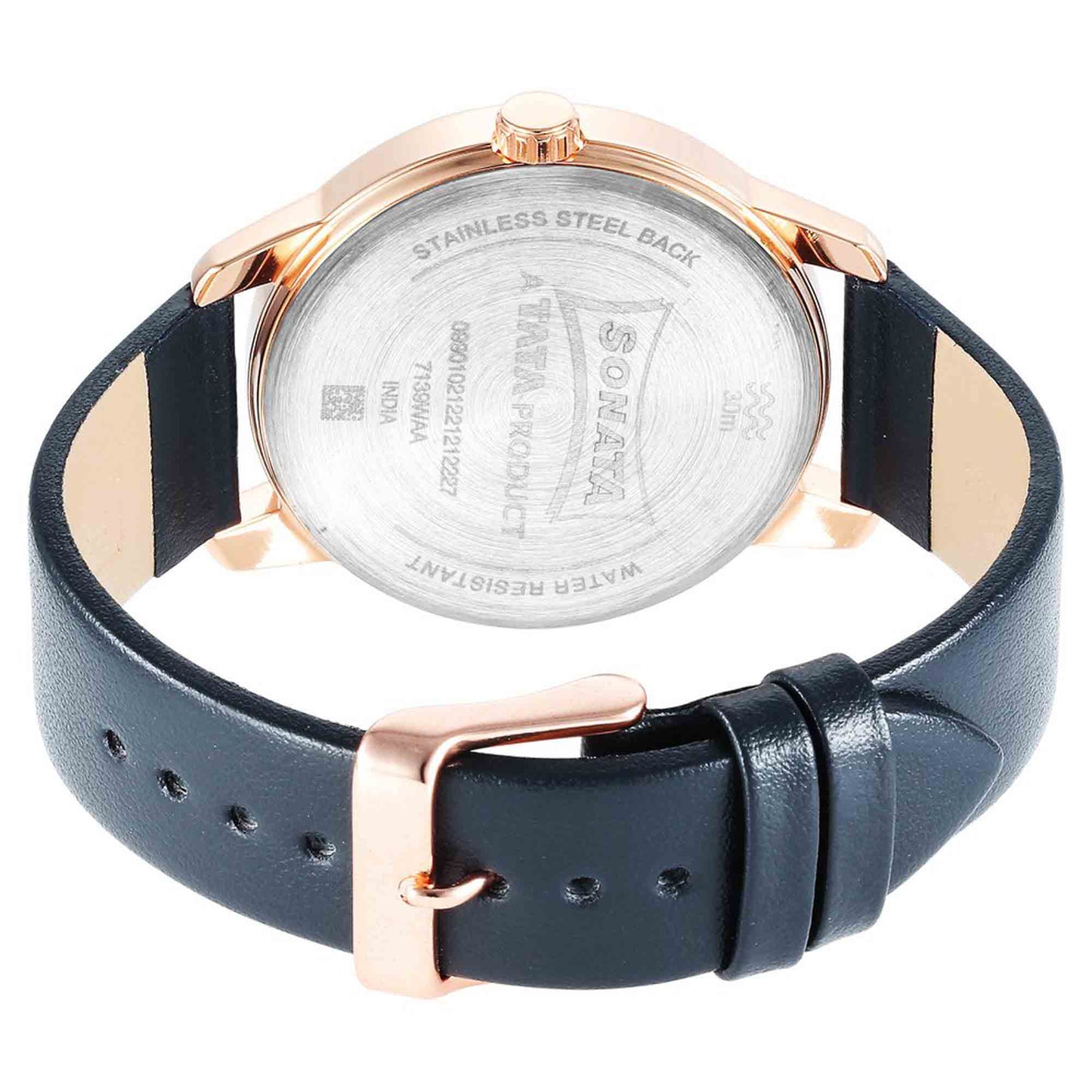 Sonata Quartz Multifunction Silver Dial Leather Strap Watch for Men