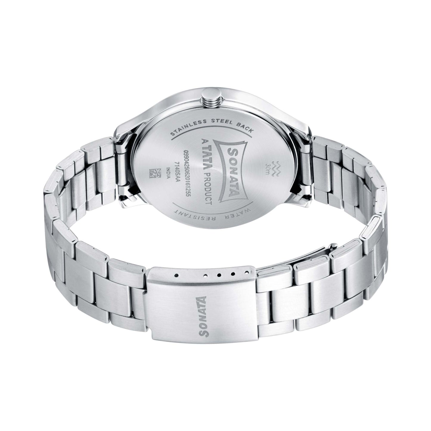 Sonata Quartz Analog Blue Dial Metal Strap Watch for Men