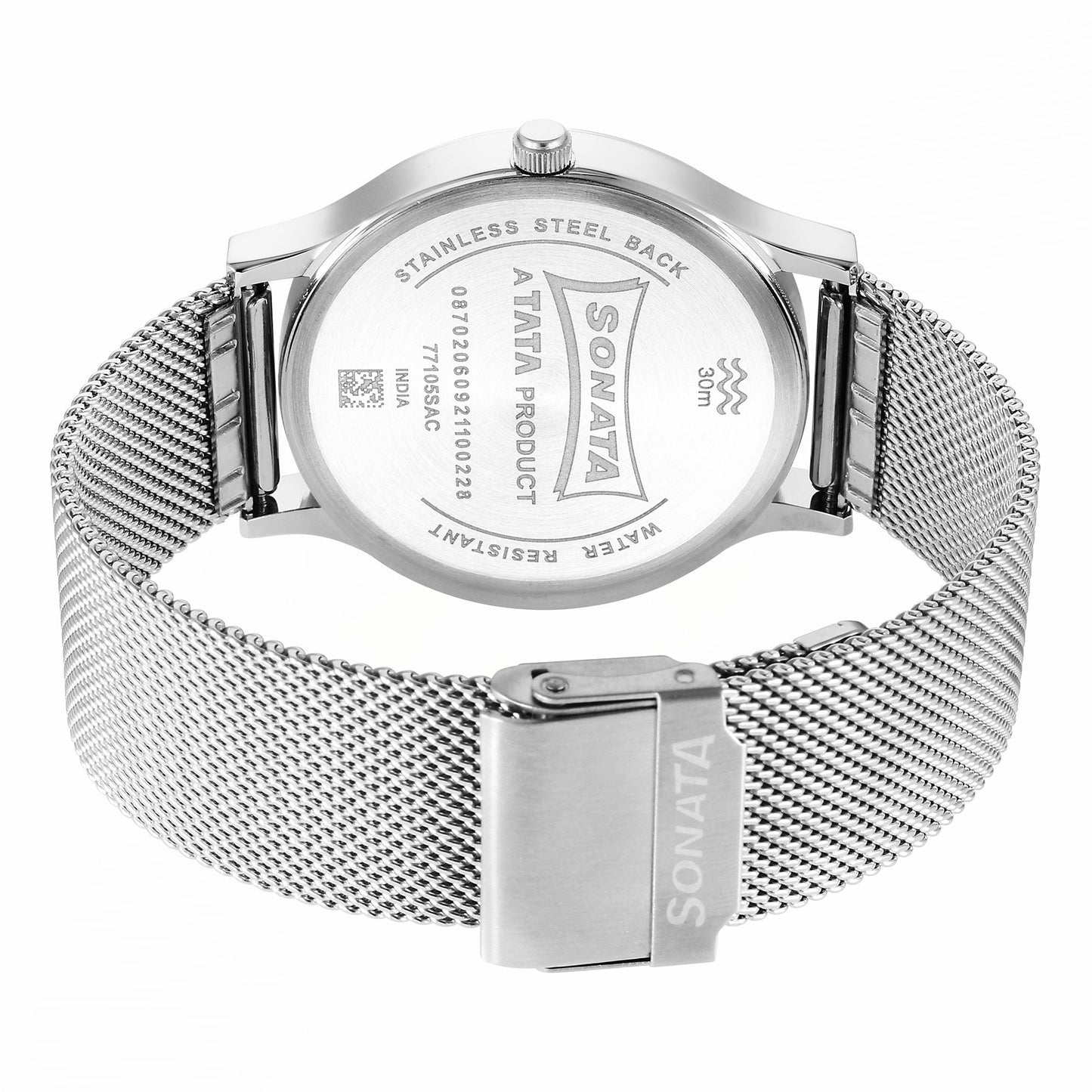 Knot Blue Dial Stainless Steel Strap Watch for Men