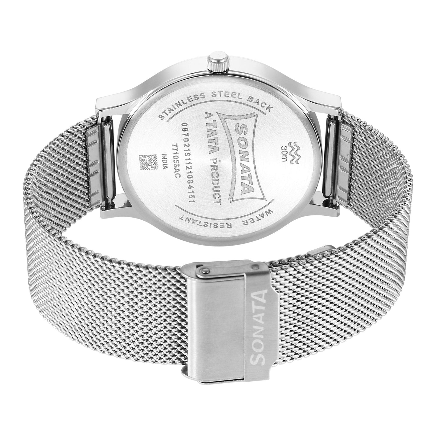 Knot Brown Dial Stainless Steel Strap Watch for Men