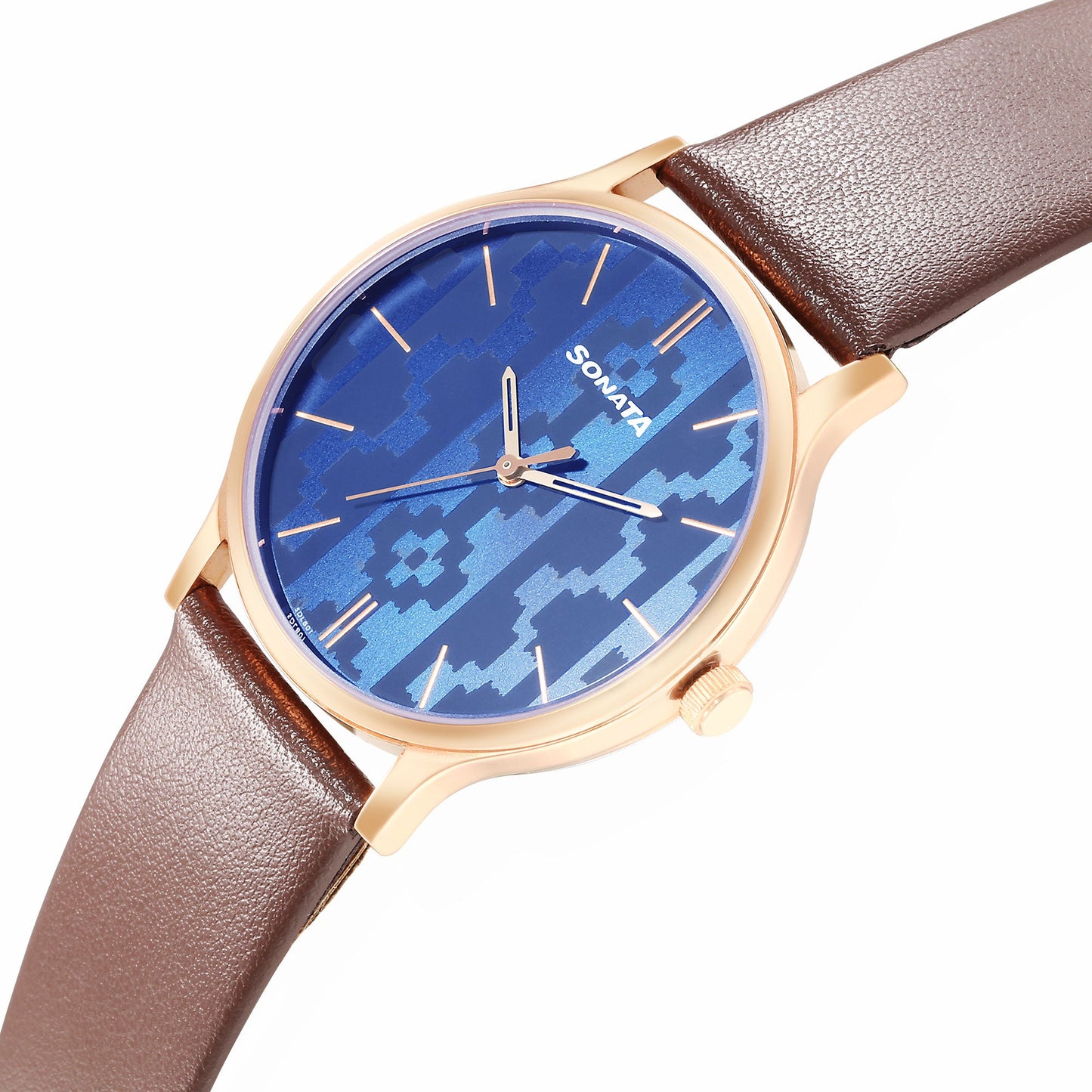 Knot Blue Dial Leather Strap Watch for Men