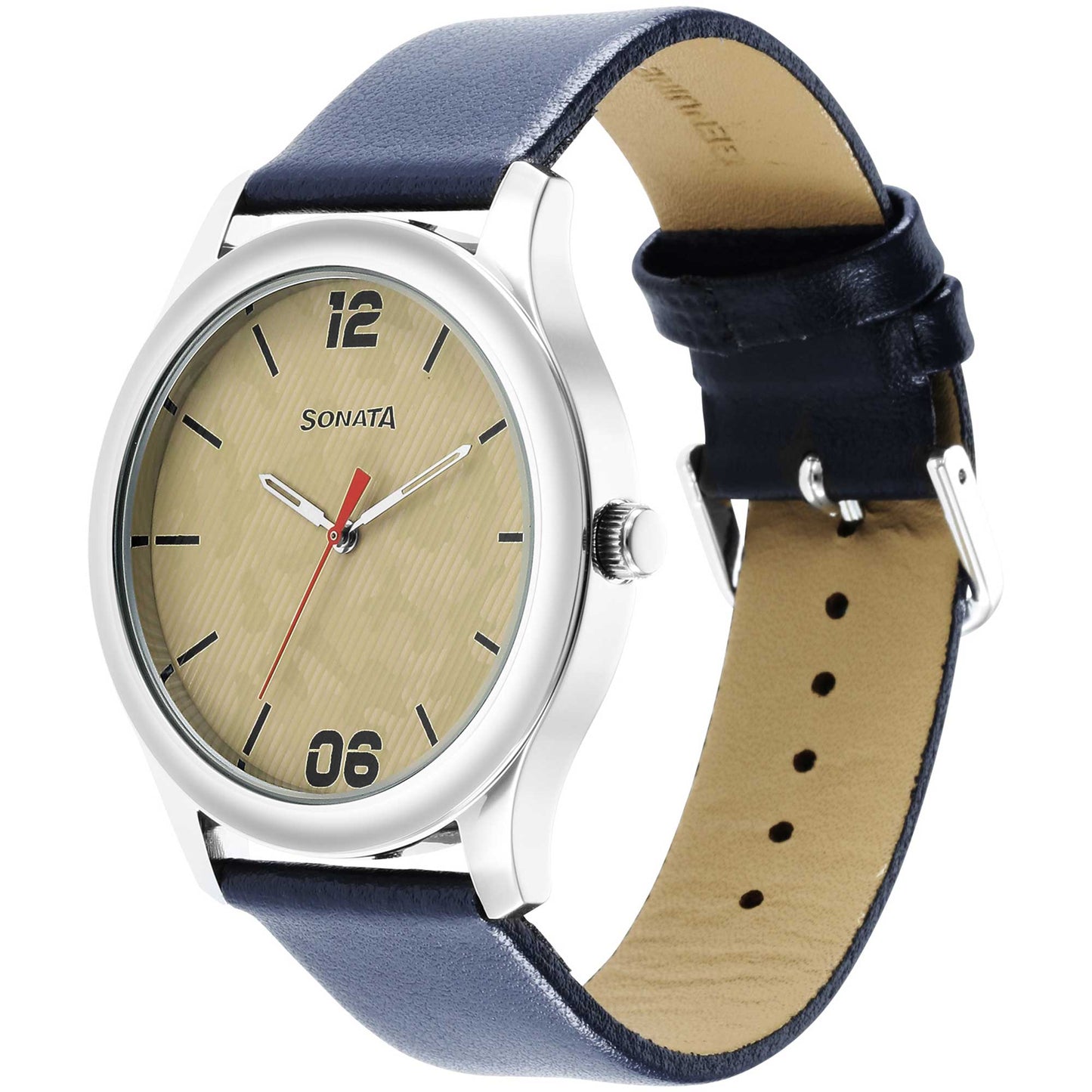 Sonata Quartz Analog Multicoloured Dial Leather Strap Watch for Men