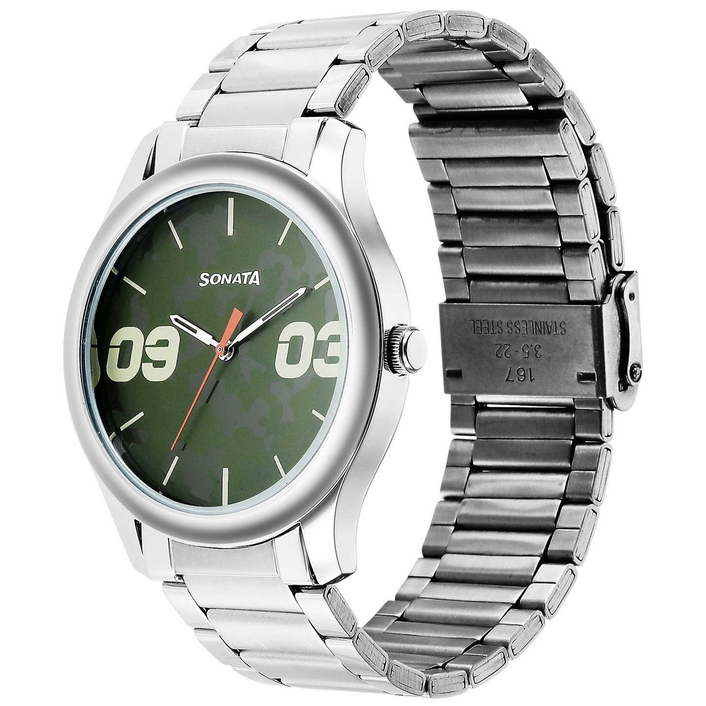 Sonata Quartz Analog Multicoloured Dial Stainless Steel Strap Watch for Men