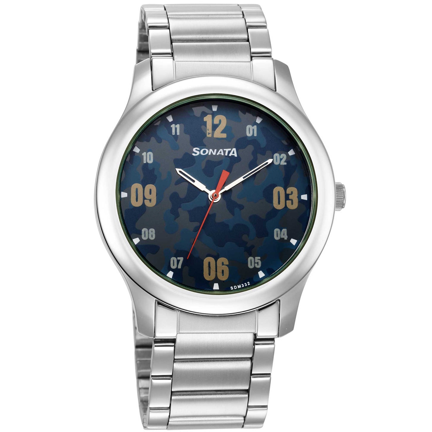 Sonata Quartz Analog Multicoloured Dial Stainless Steel Strap Watch for Men