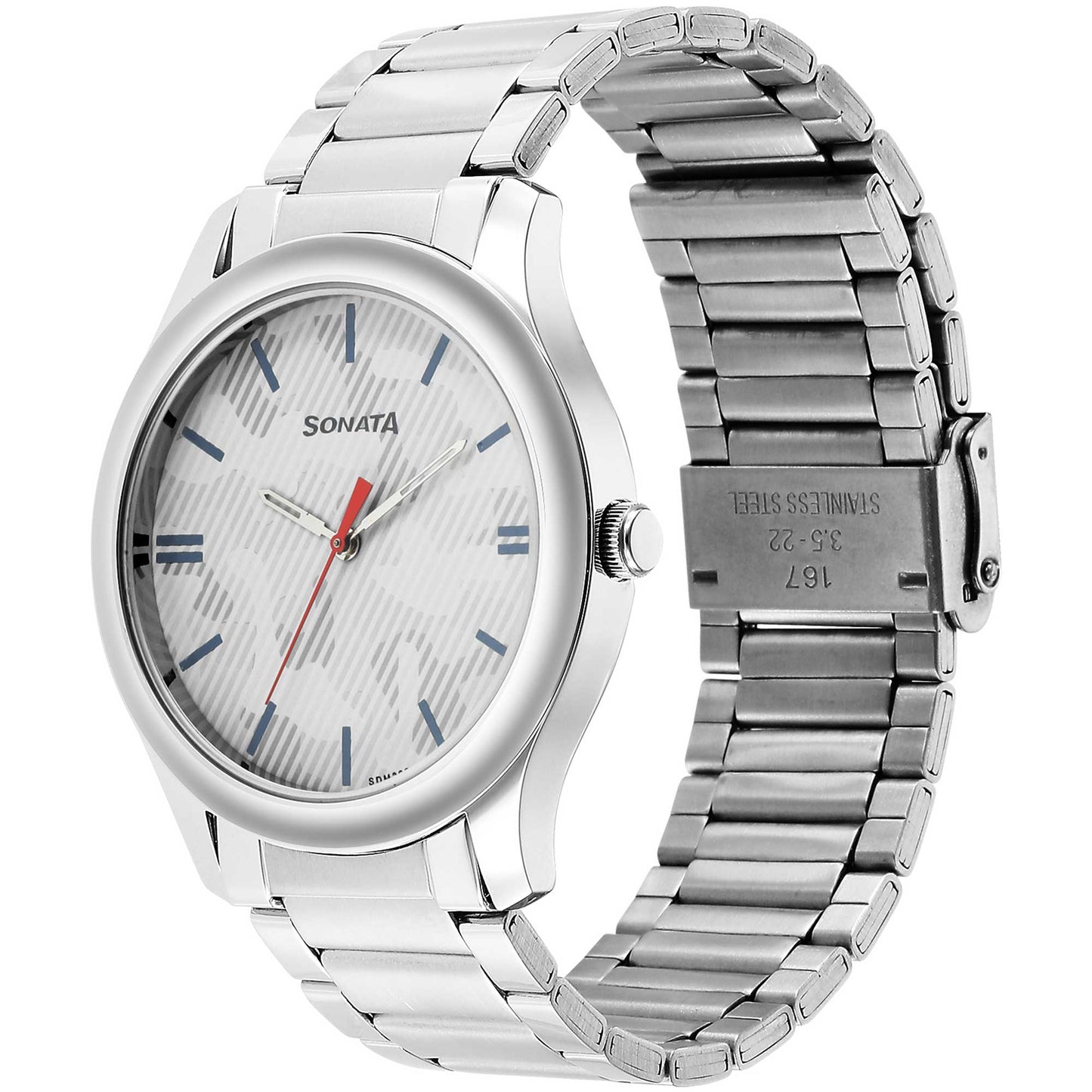 Sonata Quartz Analog Multicoloured Dial Stainless Steel Strap Watch for Men