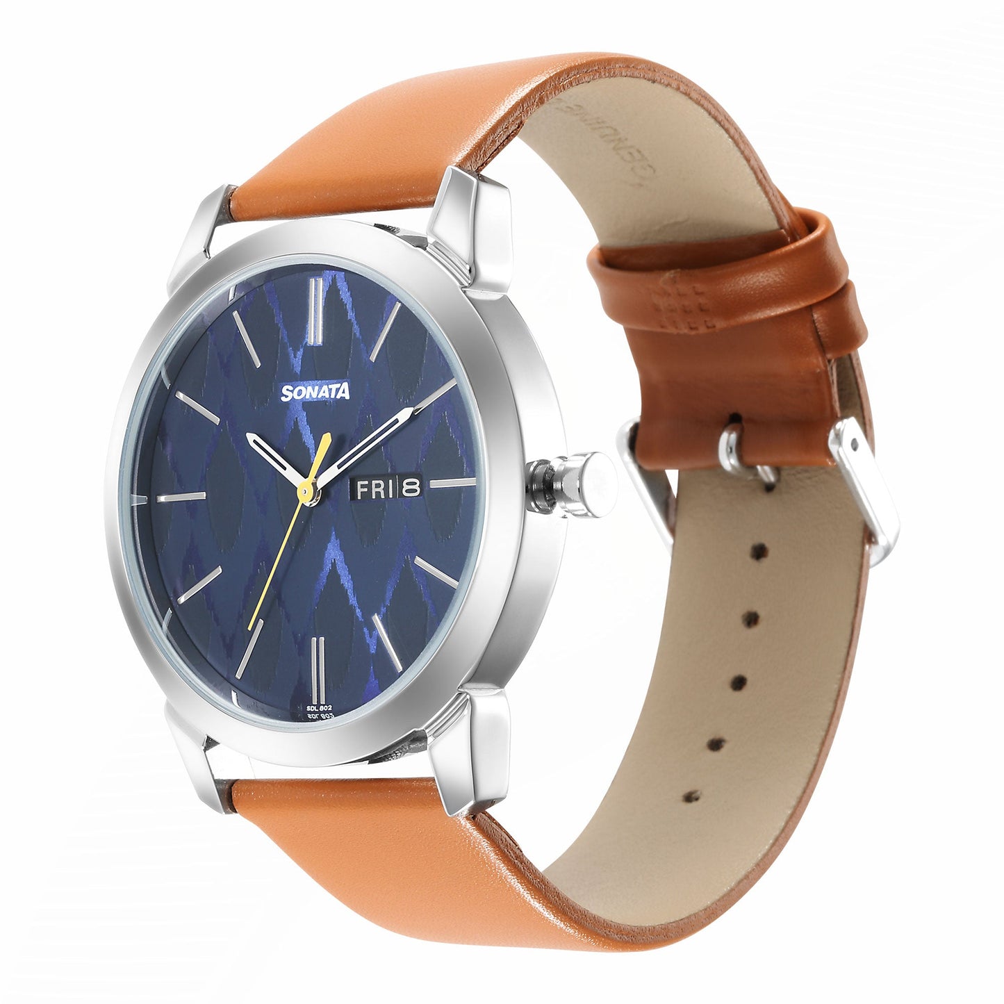 Knot Blue Dial Leather Strap Watch for Men