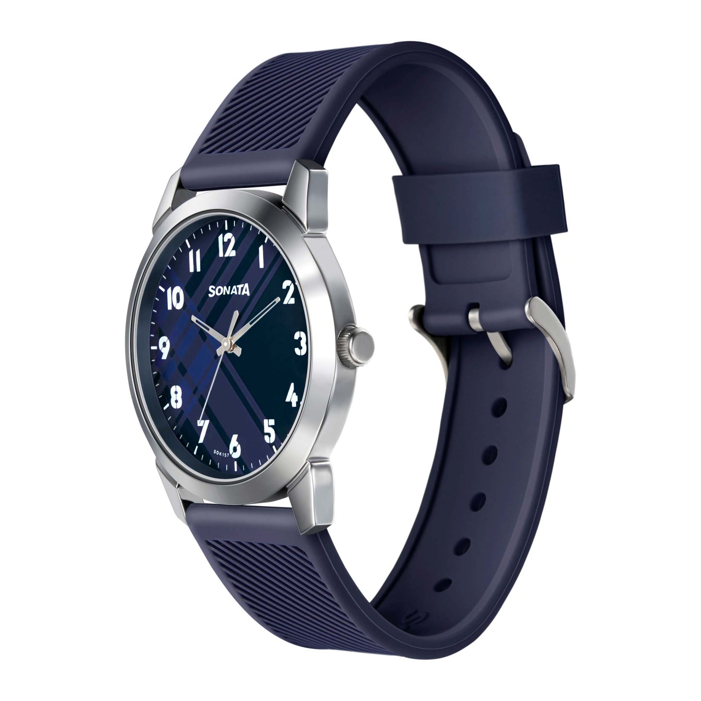 Sonata Quartz Analog Blue Dial TPU Strap Watch for Men