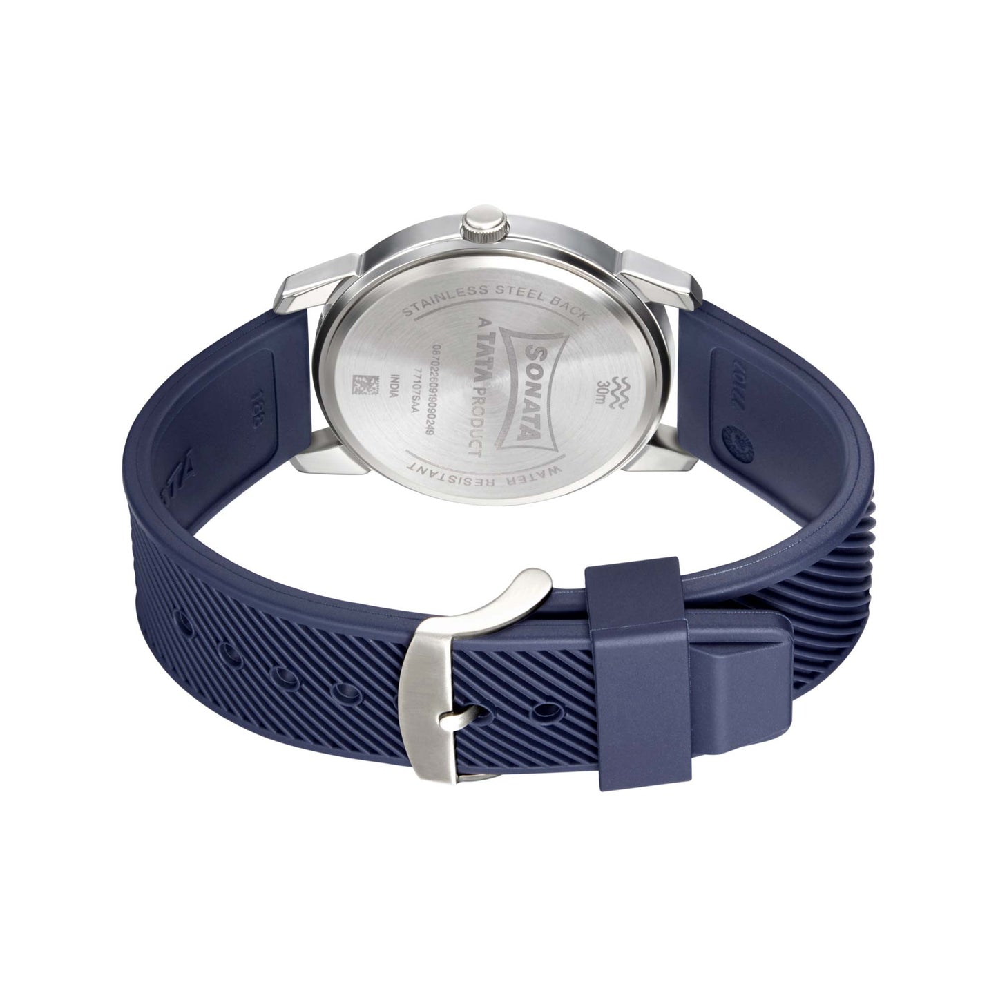 Sonata Quartz Analog Blue Dial TPU Strap Watch for Men