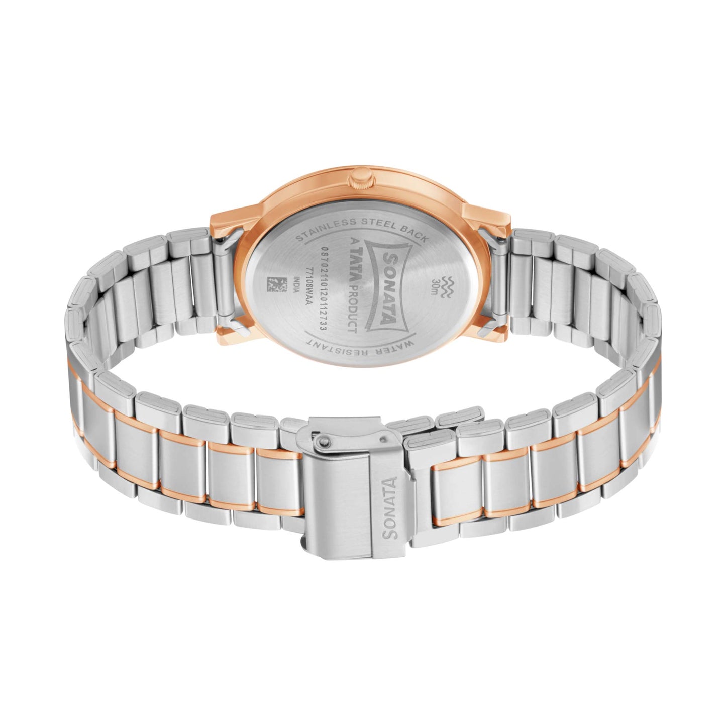 Sonata Quartz Analog Blue Dial Stainless Steel Strap Watch for Men