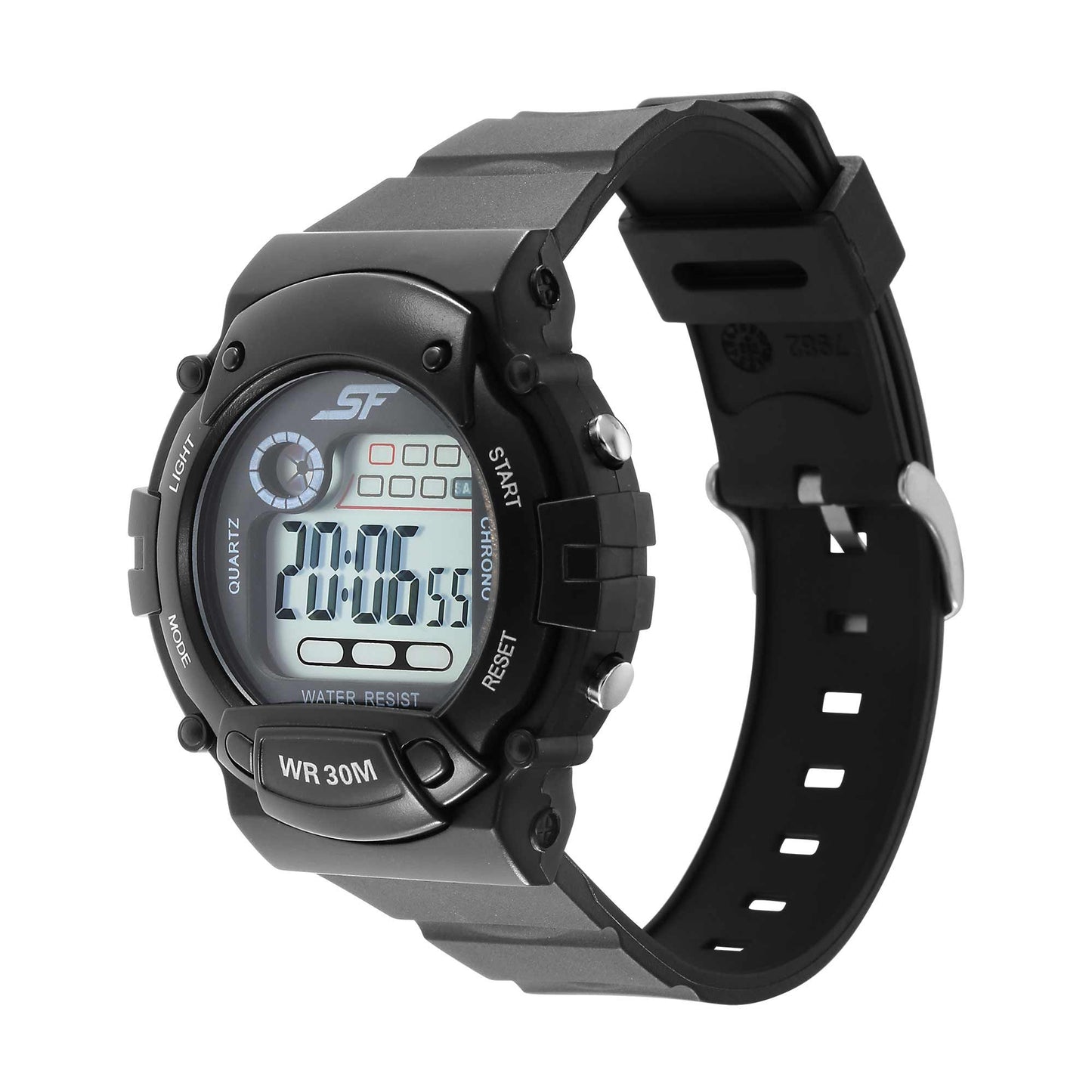Sonata Digital Dial Black Plastic Strap Watch for Men