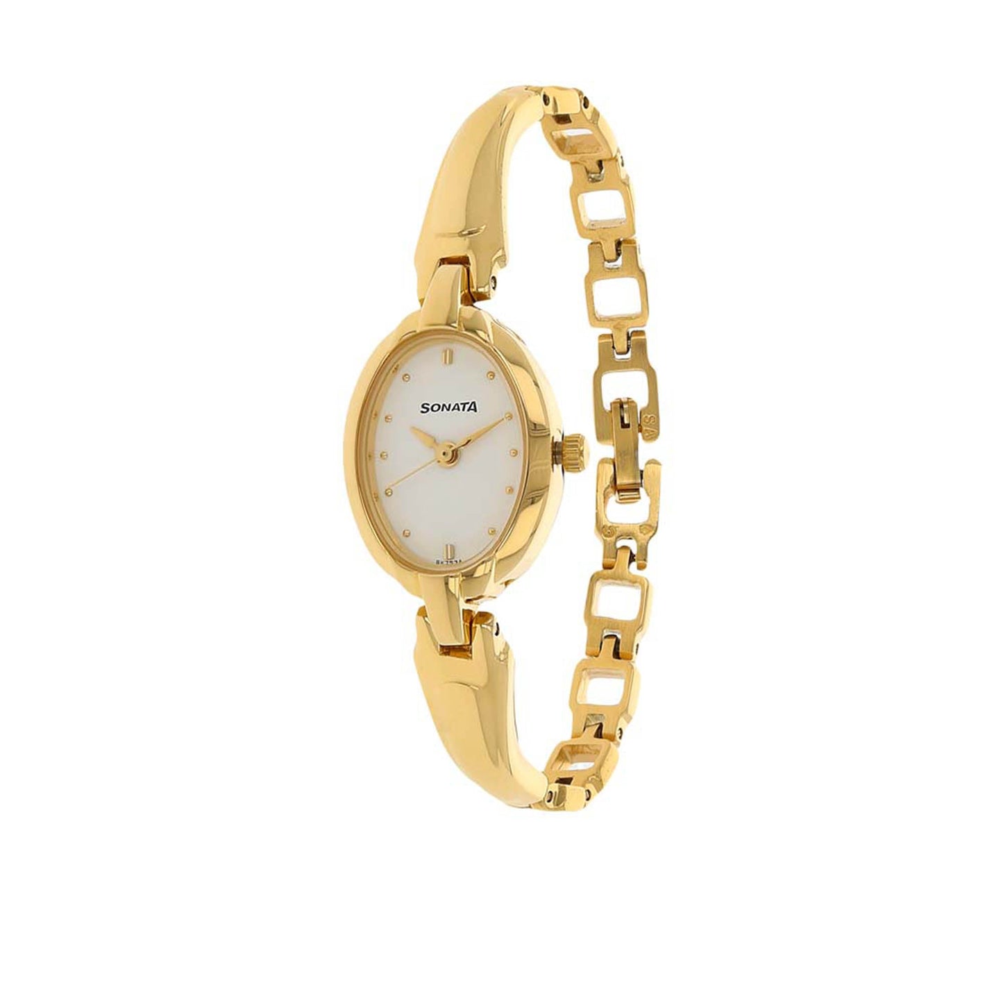 Sonata Quartz Analog White Dial Metal Strap Watch for Women