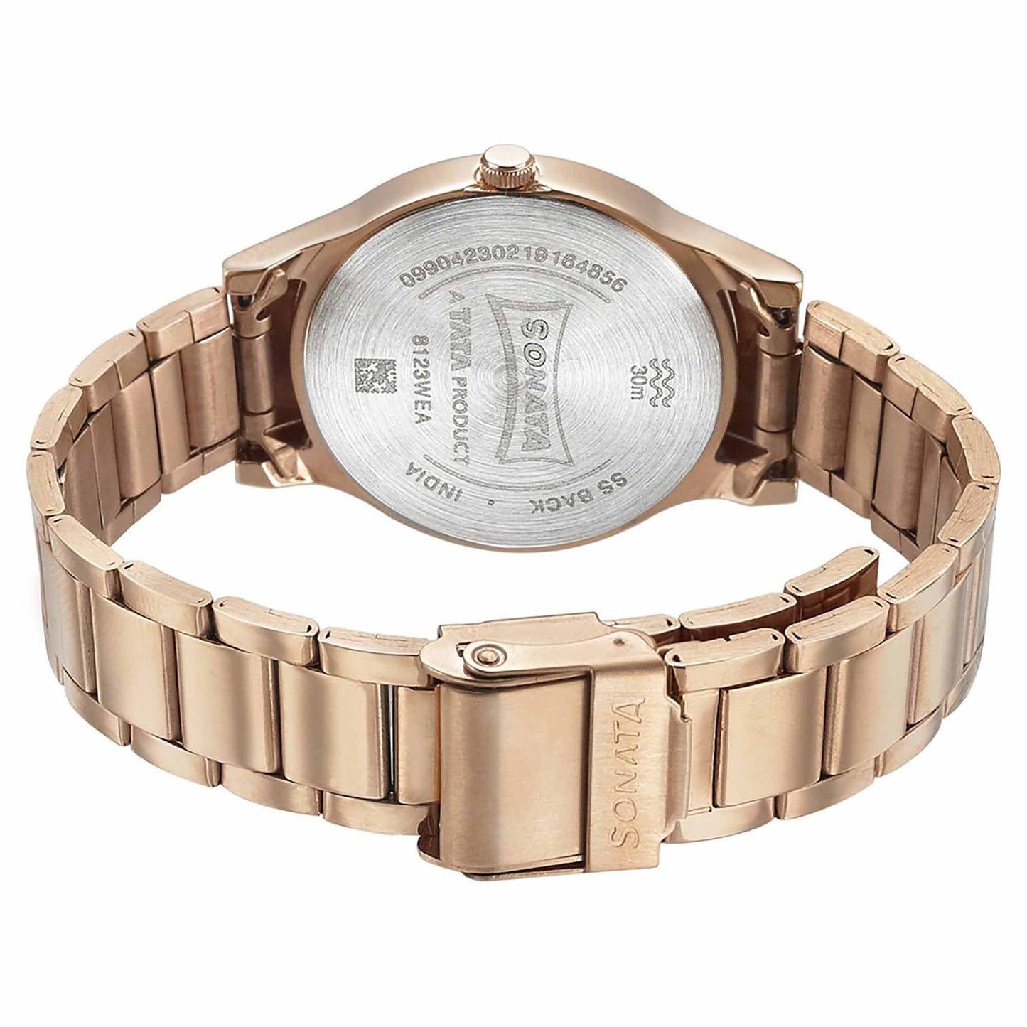 Sonata Blush It Up Rose Gold Dial Women Watch With Stainless Steel Strap