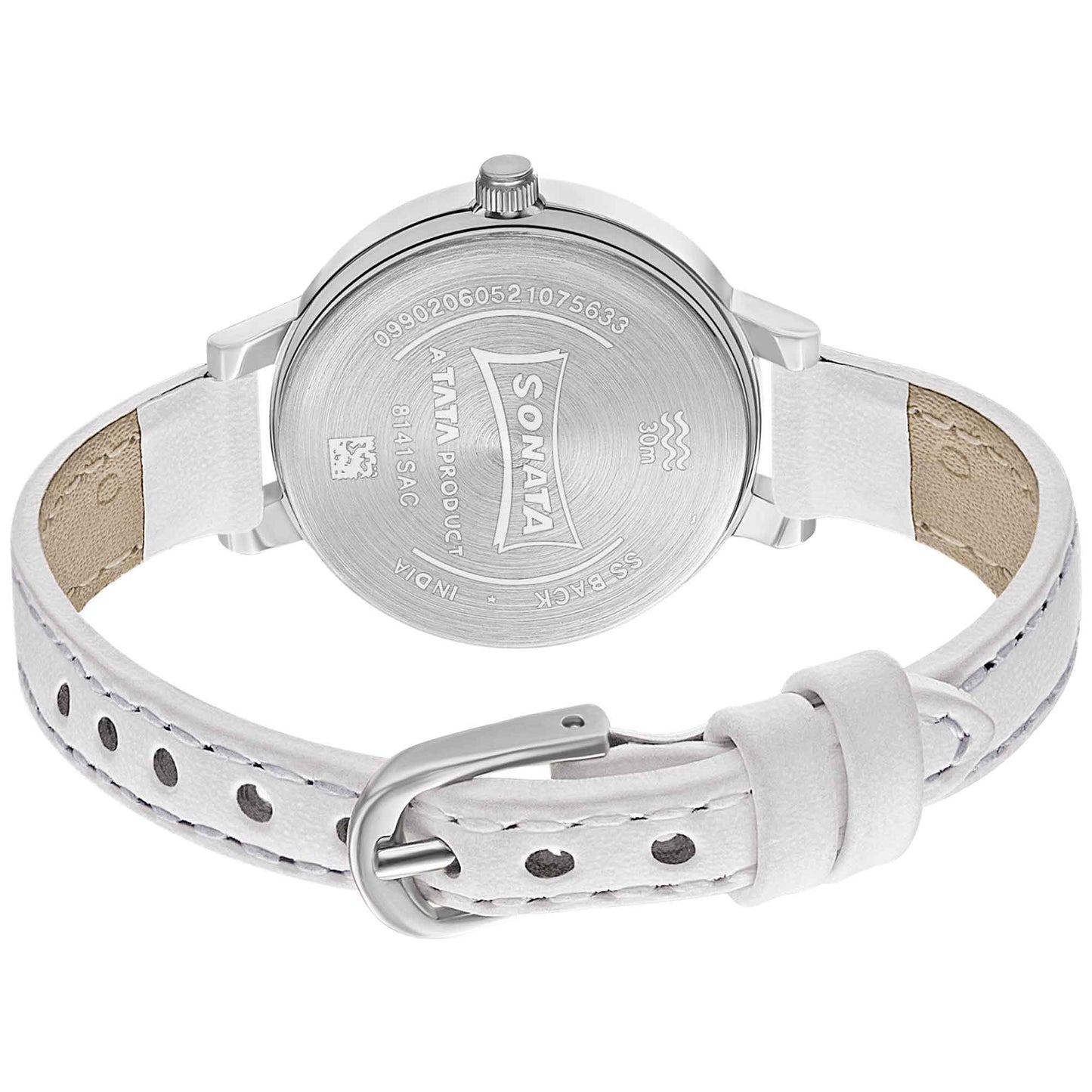 Sonata Unveil Blue Dial Women Watch With Leather Strap