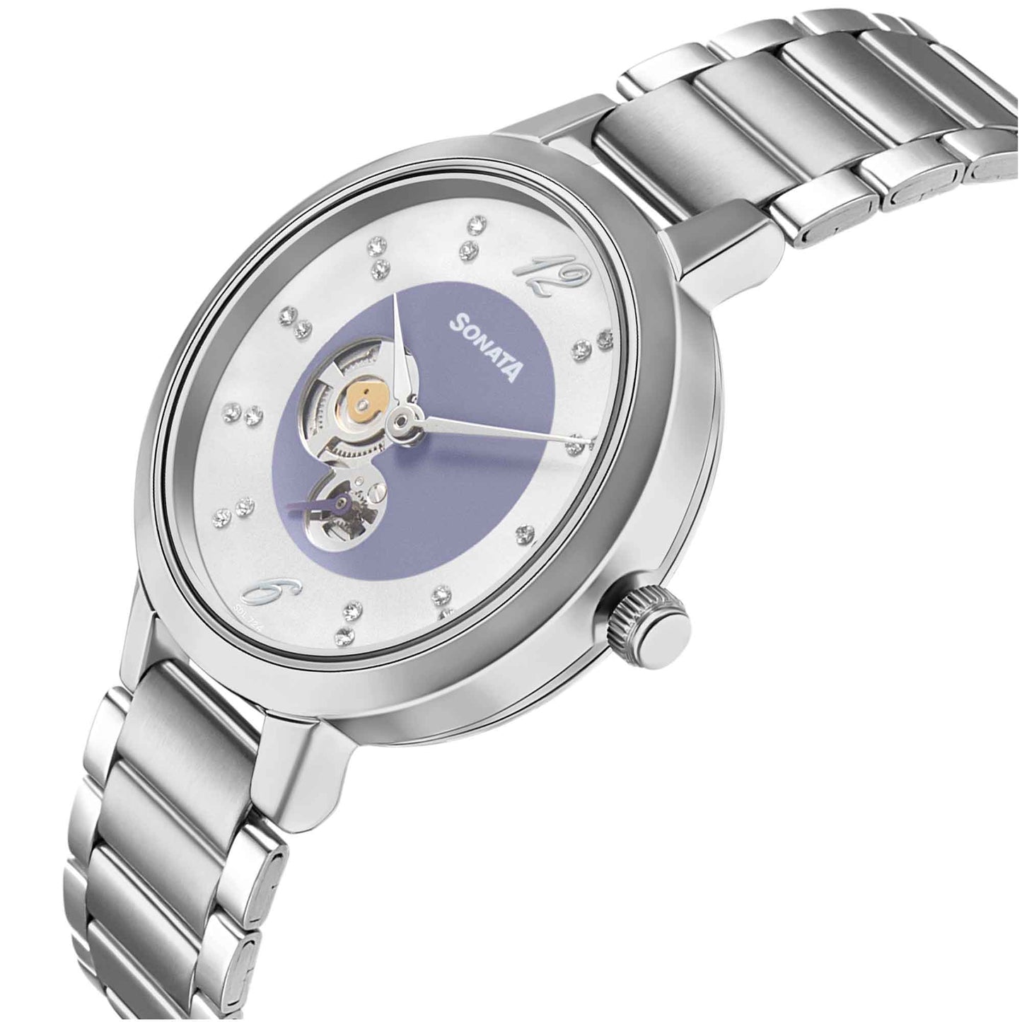 Sonata Unveil Quartz Multifunction Stainless Steel Strap Watch for Women