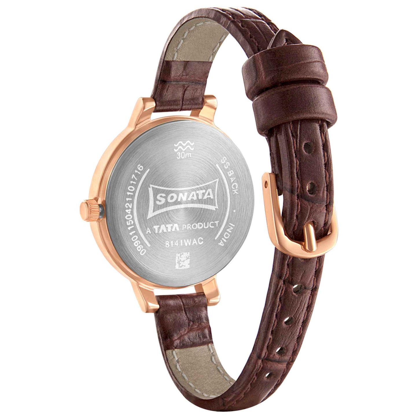 Sonata Unveil Quartz Multifunction Leather Strap Watch for Women